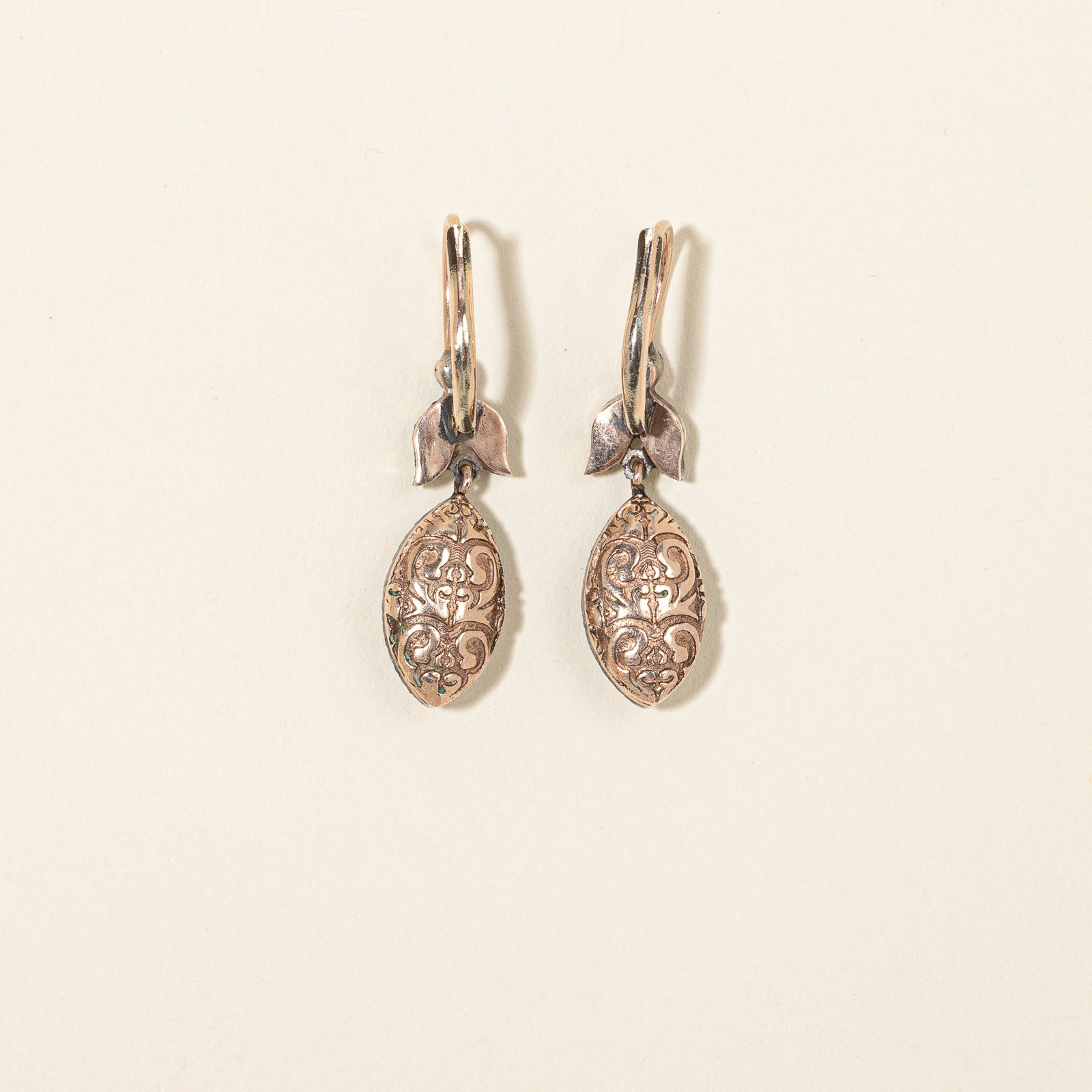 Georgian Style Rose Cut Diamond Drop Earrings | 1.10 ctw |