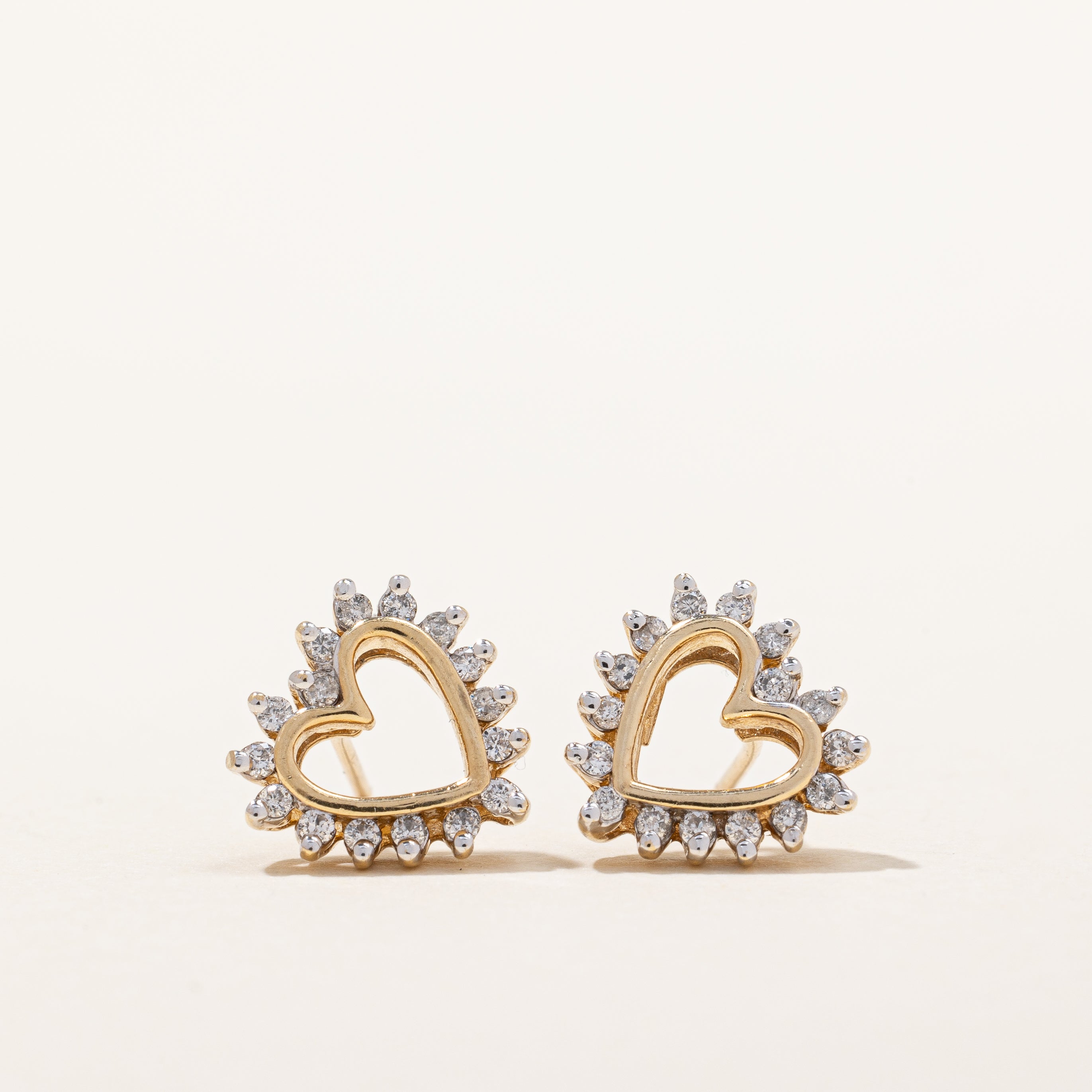 Boucles d'oreilles cœur en diamant | 0,16 ct |