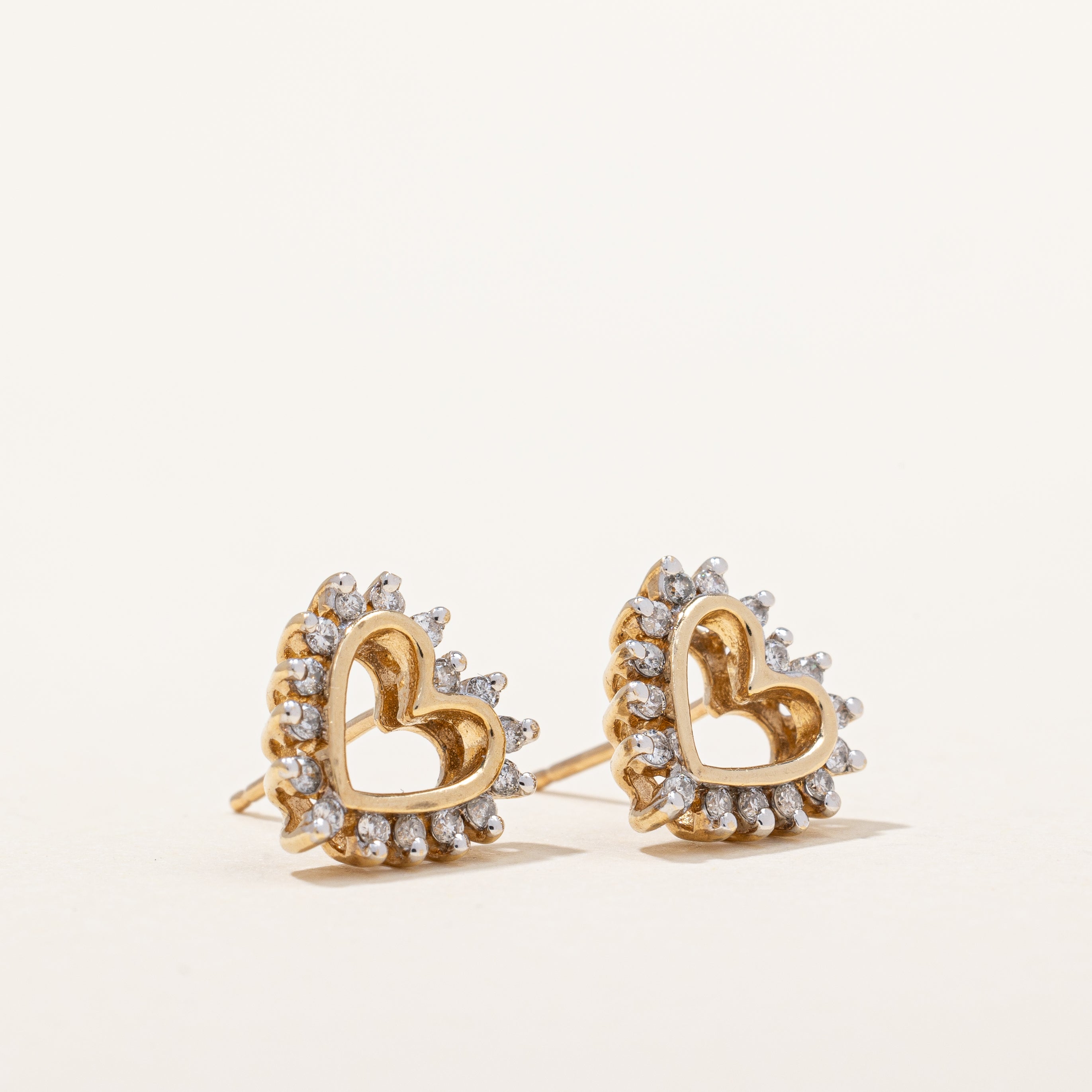 Boucles d'oreilles cœur en diamant | 0,16 ct |
