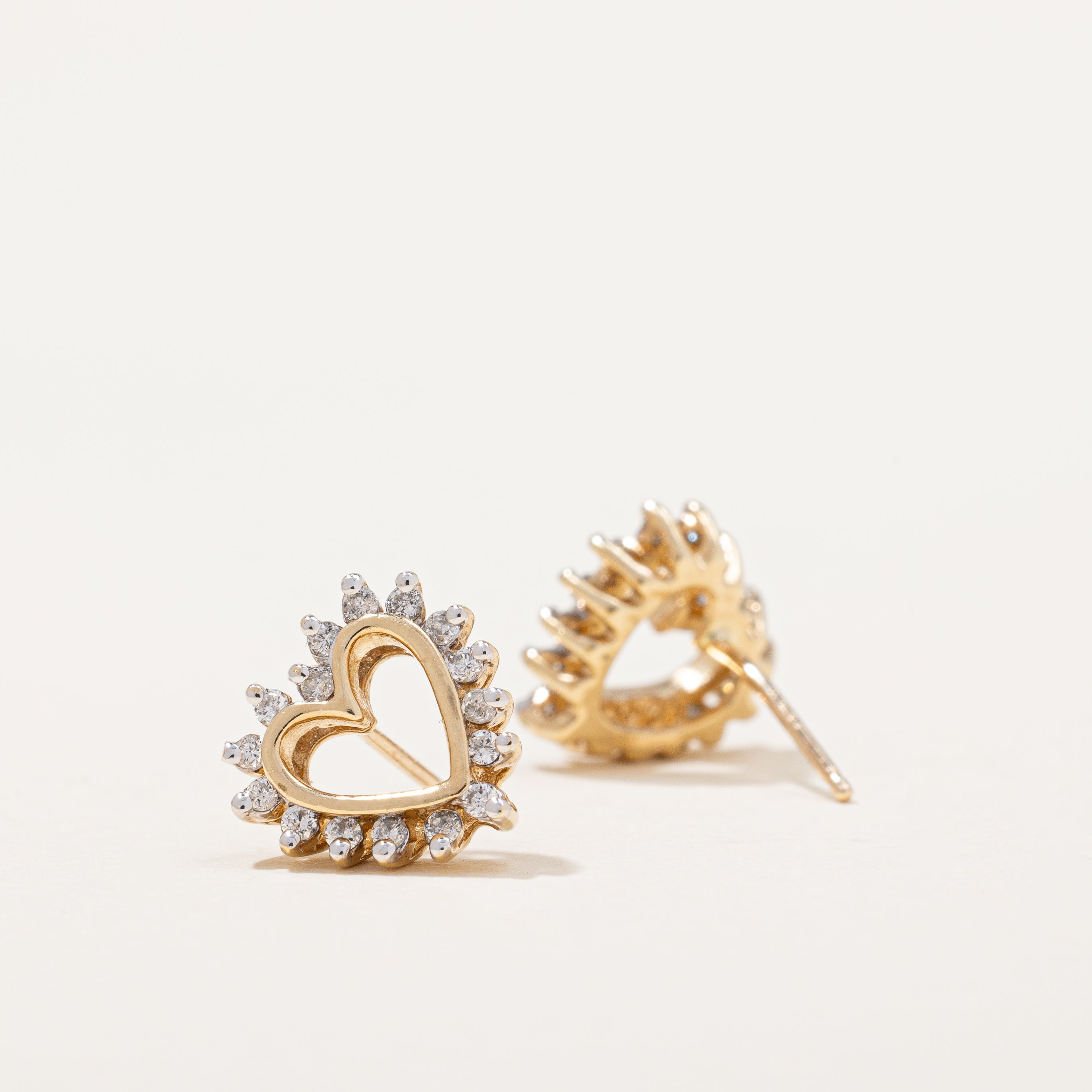 Boucles d'oreilles cœur en diamant | 0,16 ct |