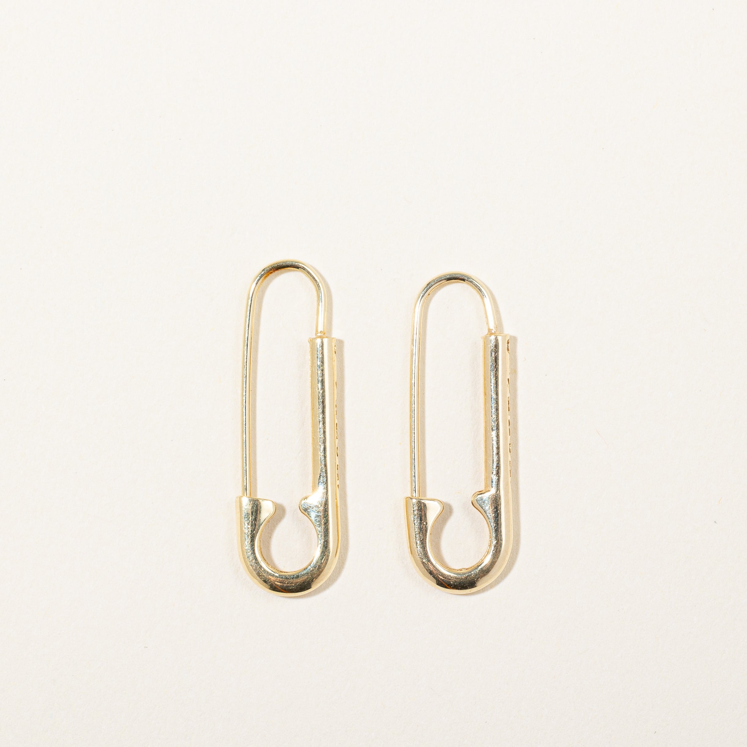Givenchy' 18k Yellow Gold Safety Pin Earrings