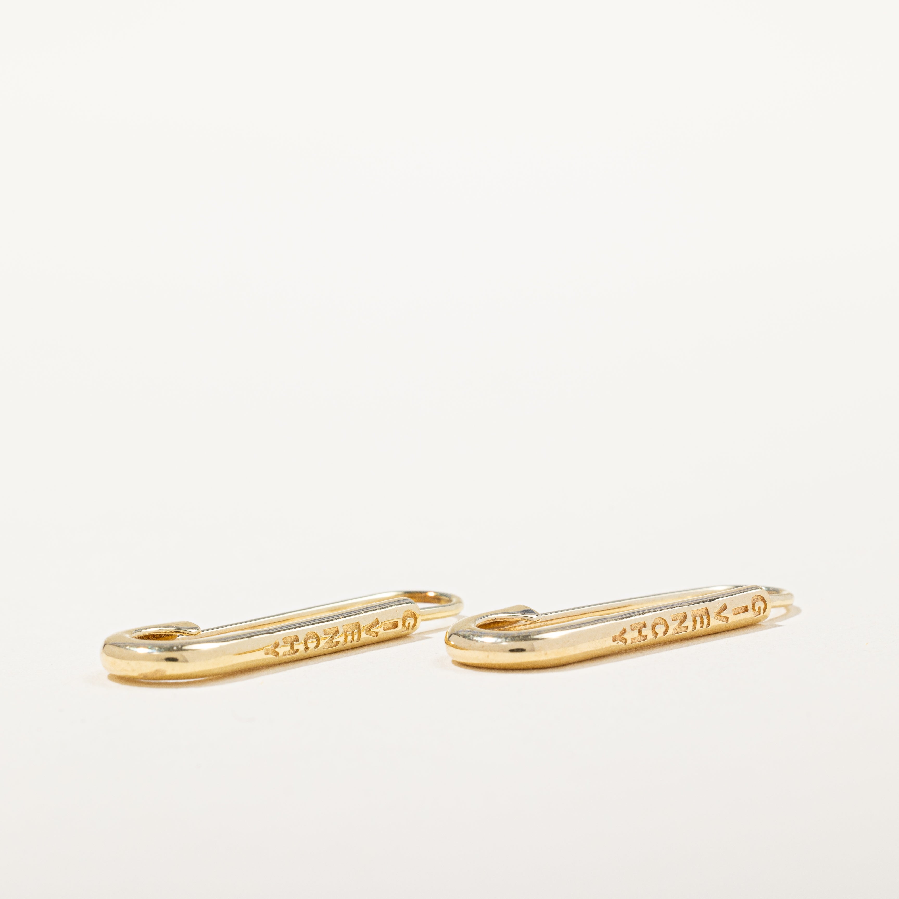 Givenchy' 18k Yellow Gold Safety Pin Earrings
