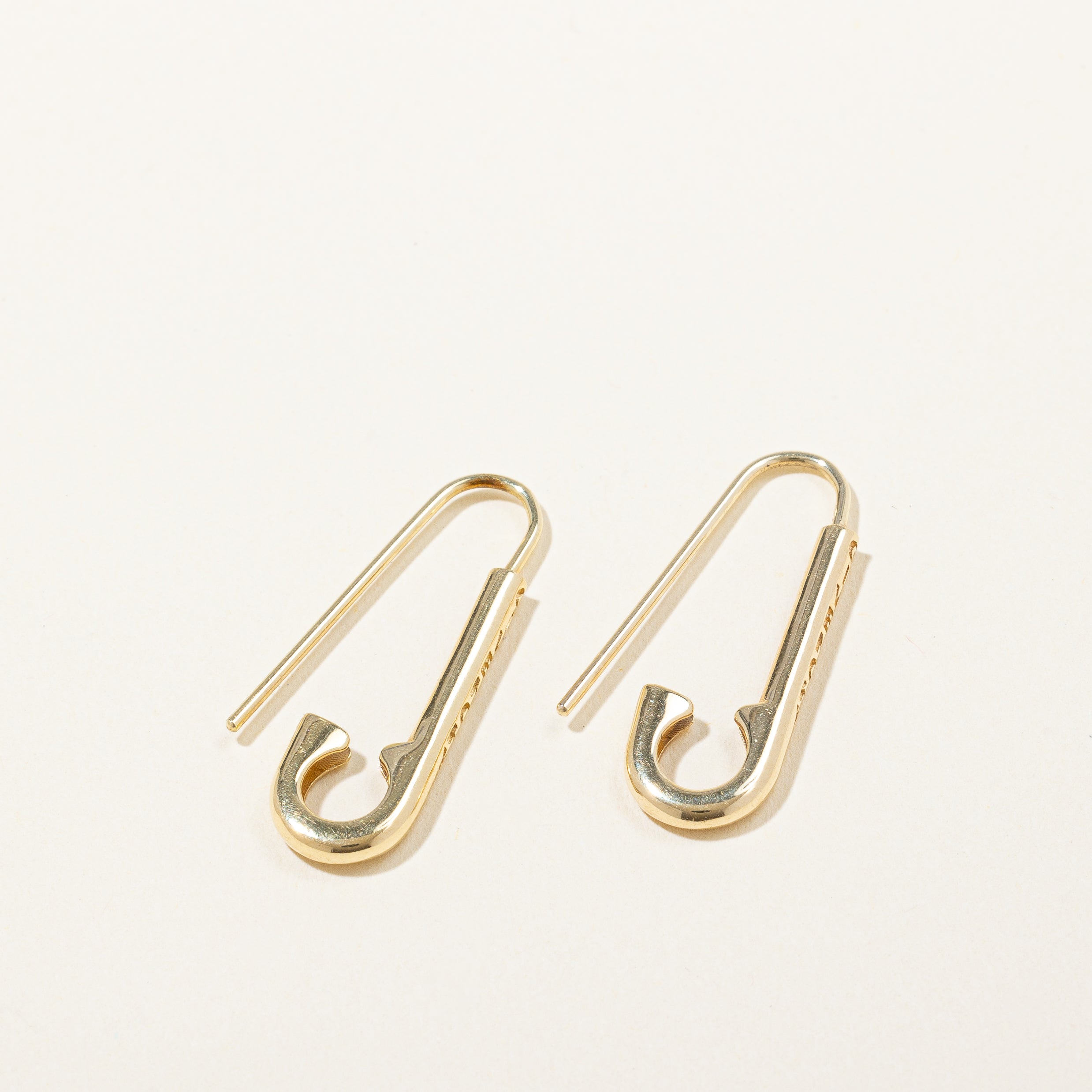 Givenchy' 18k Yellow Gold Safety Pin Earrings