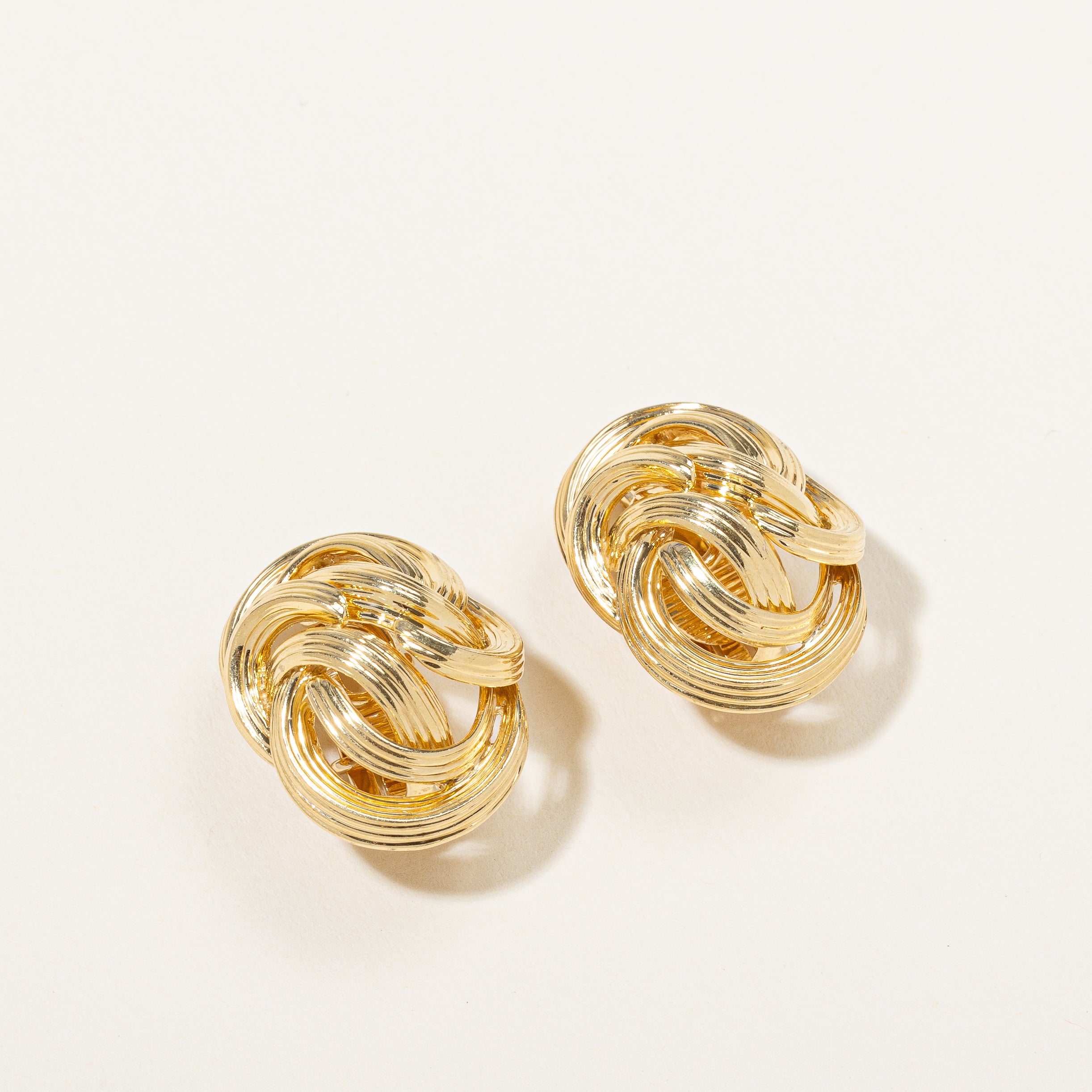 Tiffany & Co' Oval Knot Clip On 18k Earrings
