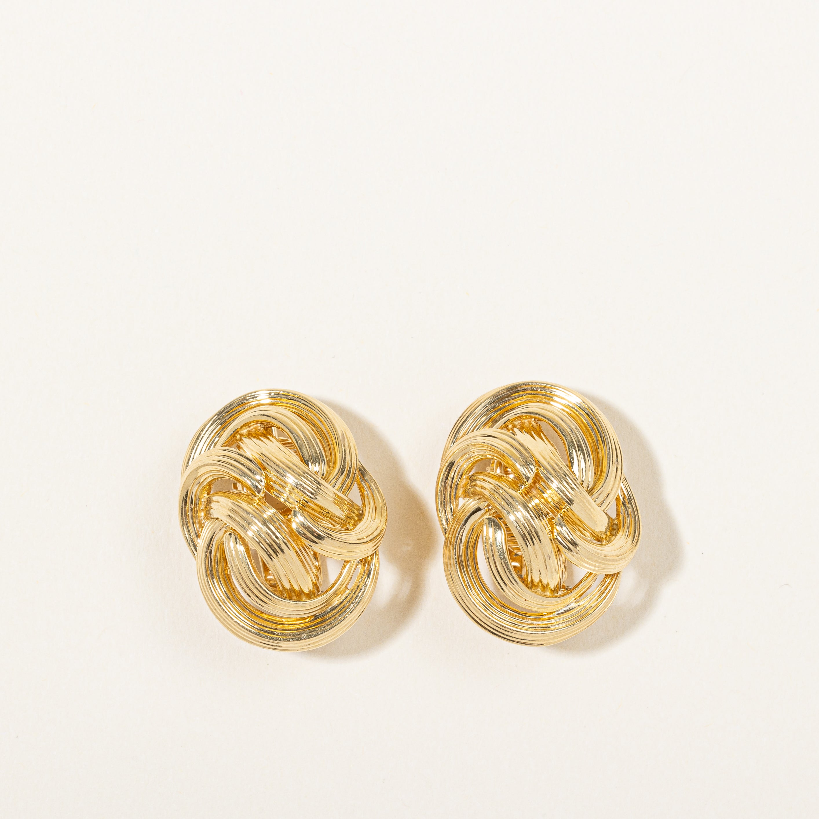 Tiffany & Co' Oval Knot Clip On 18k Earrings
