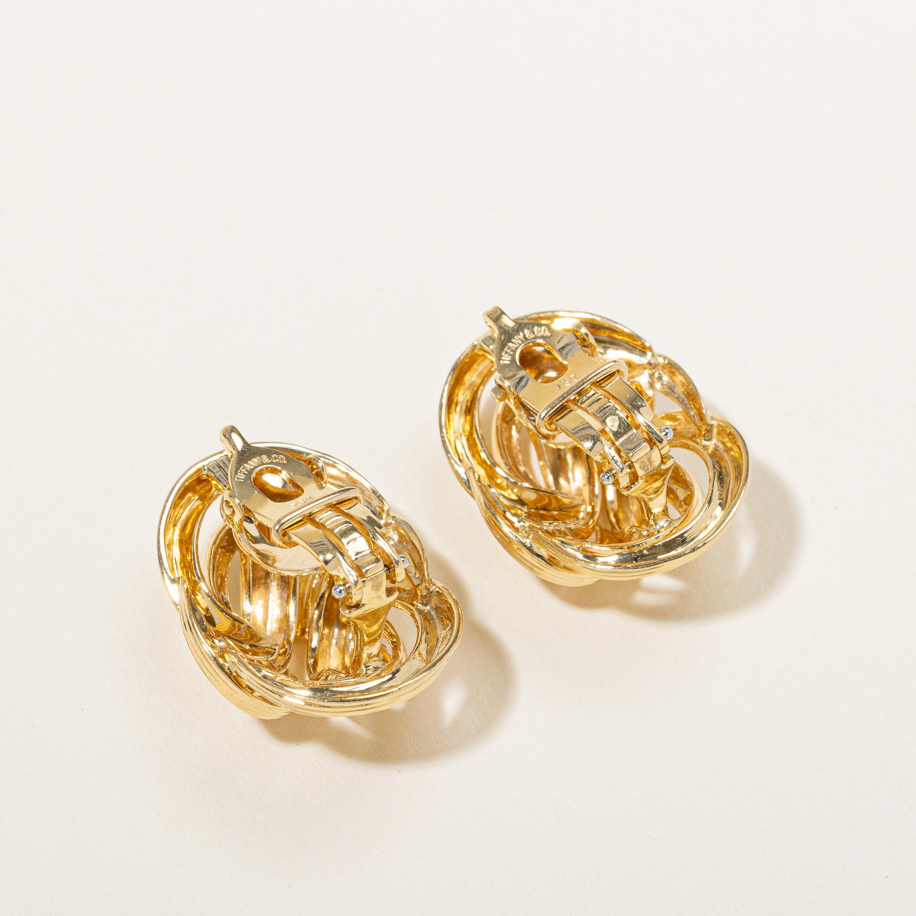 Tiffany & Co' Oval Knot Clip On 18k Earrings