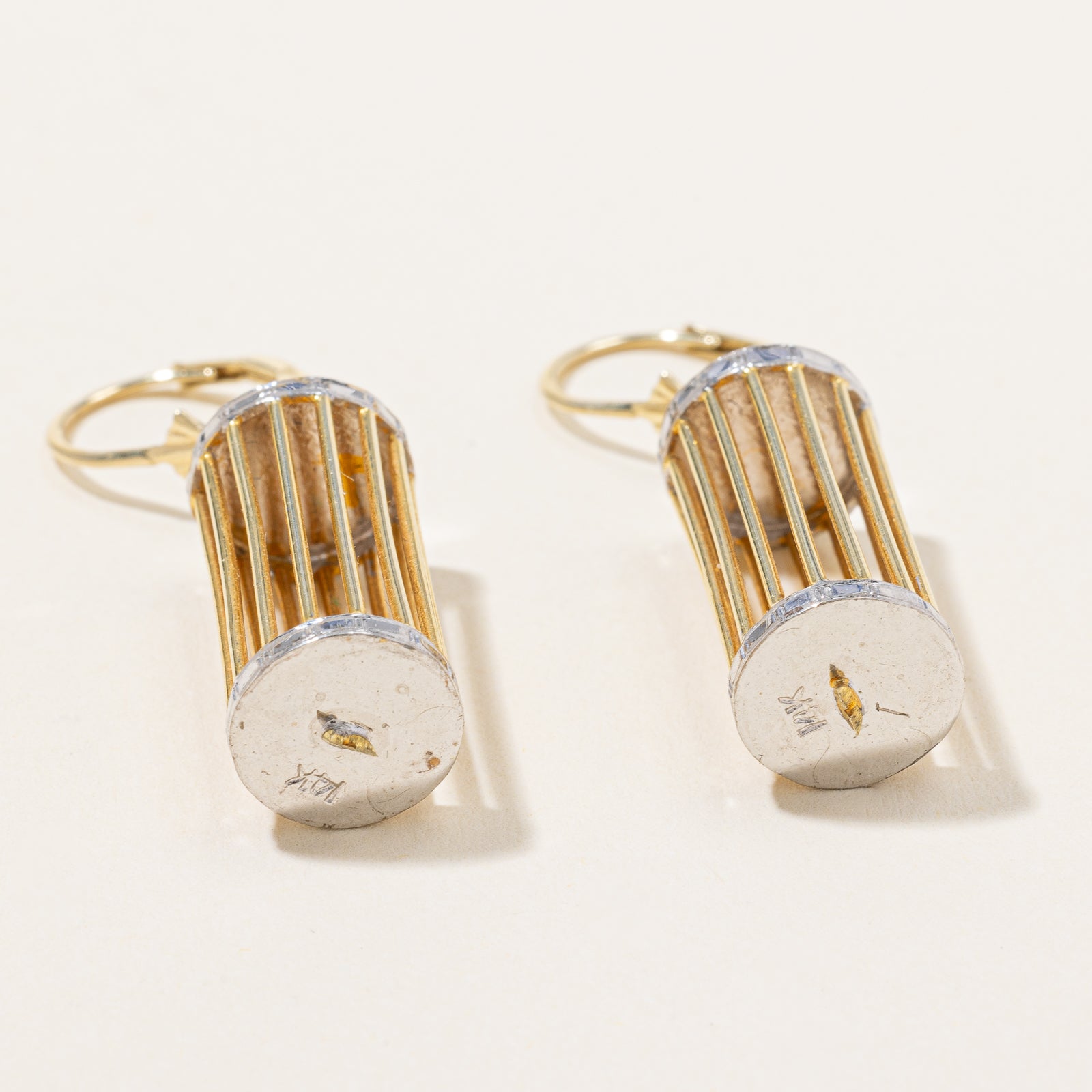 Boucles d'oreilles cage bicolores |