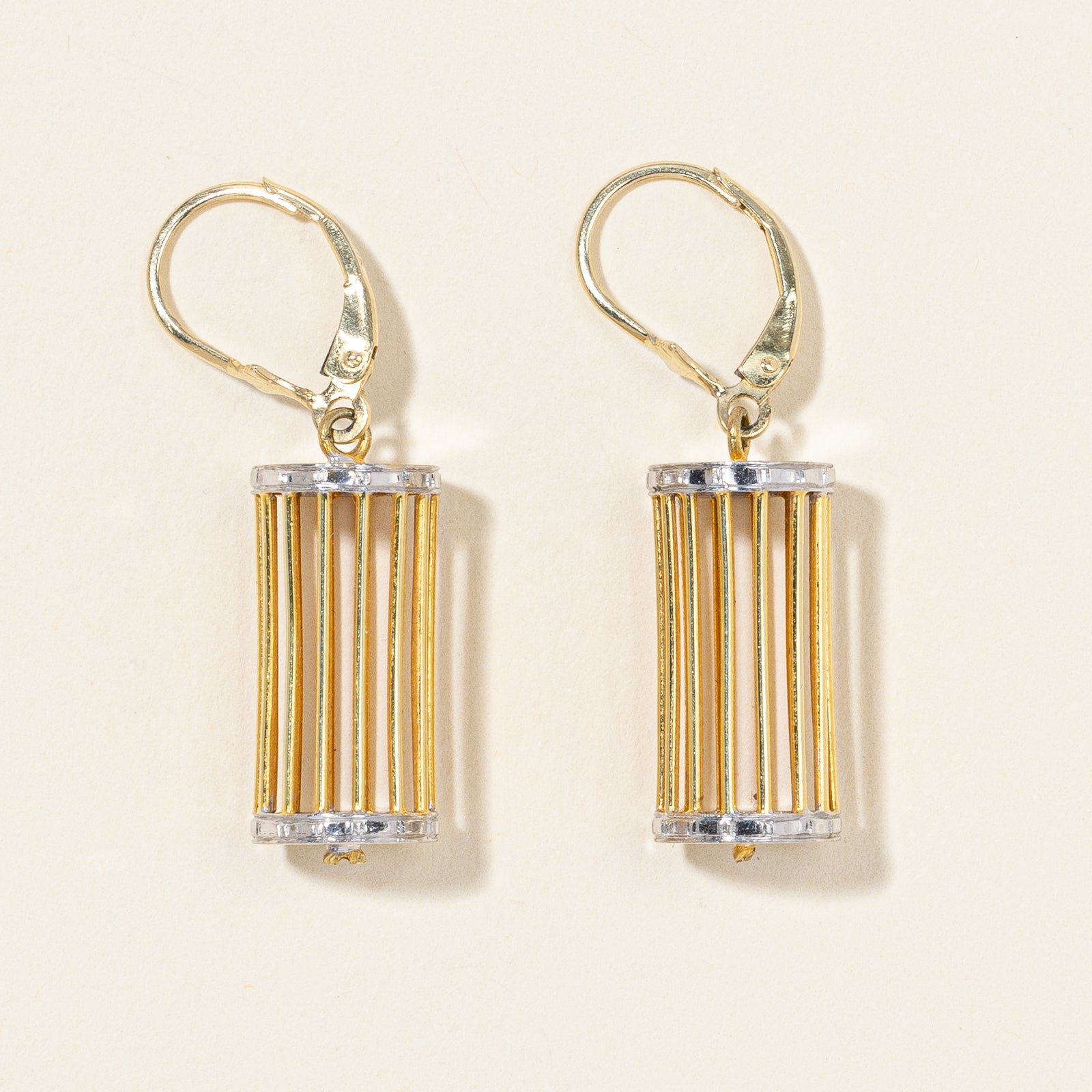 Boucles d'oreilles cage bicolores |
