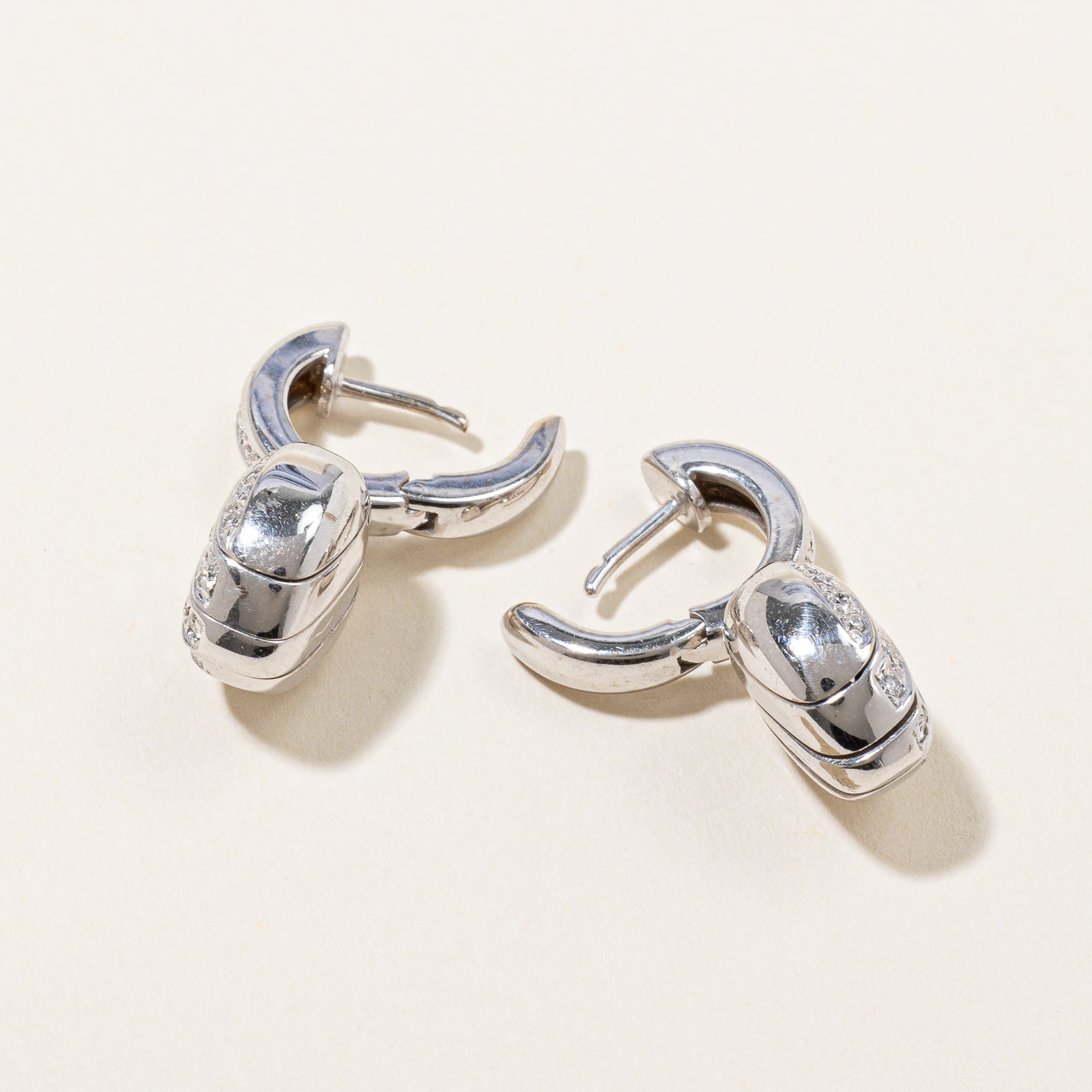 Diamond Drop Heart Hoop Earrings | 0.75ctw |