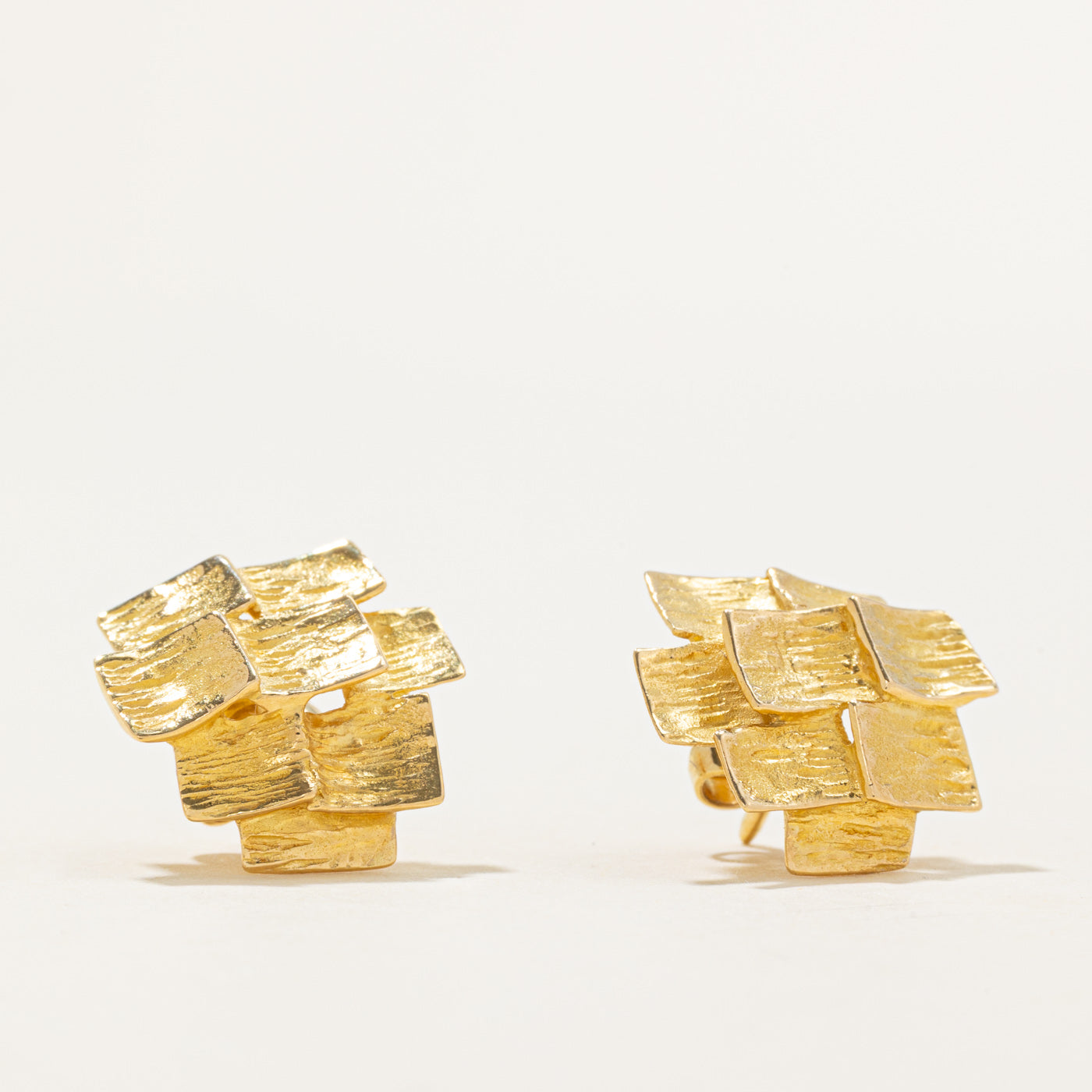 'Cavelti' 18K Abstract Textured Stud Earrings