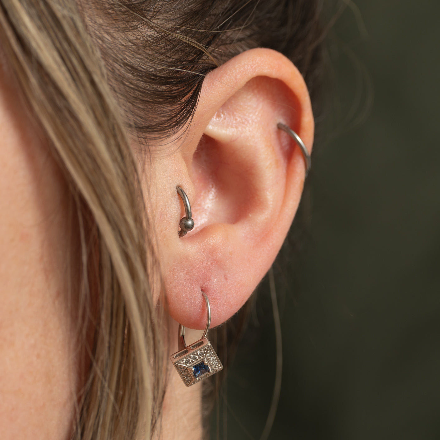 Sapphire & Diamond Drop Earrings | 0.40ctw | 0.24ctw