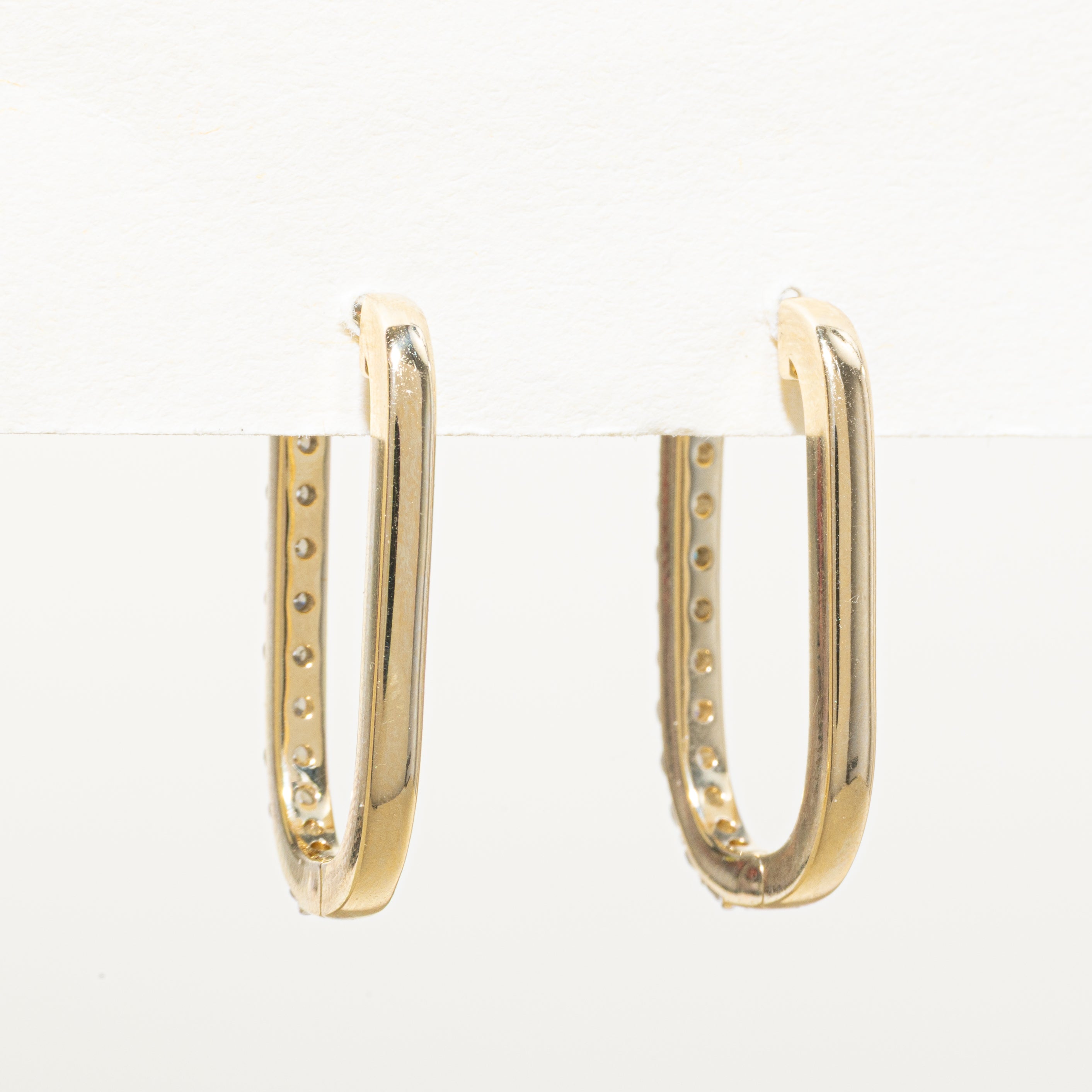'100 Ways' 10K Diamond Oval Hoop Earrings| 1.00ctw |