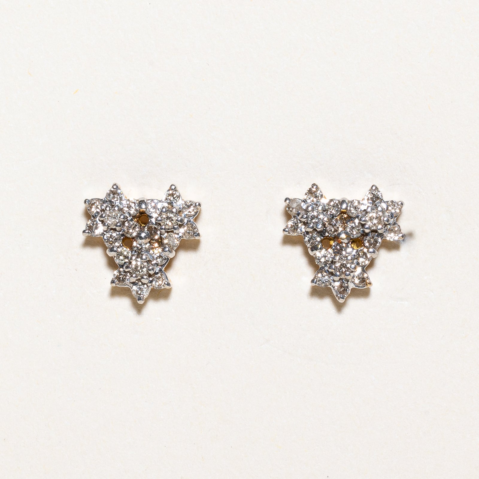 Diamond Cluster Stud Earrings | 0.50ctw