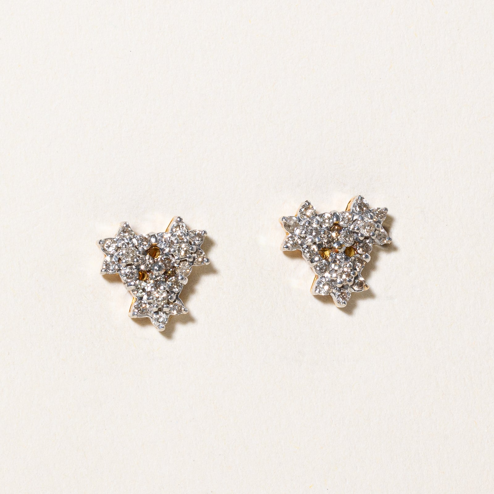 Diamond Cluster Stud Earrings | 0.50ctw