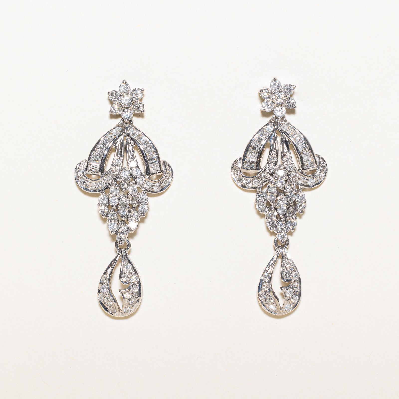 Diamond Ornate Drop Earrings | 1.92ctw