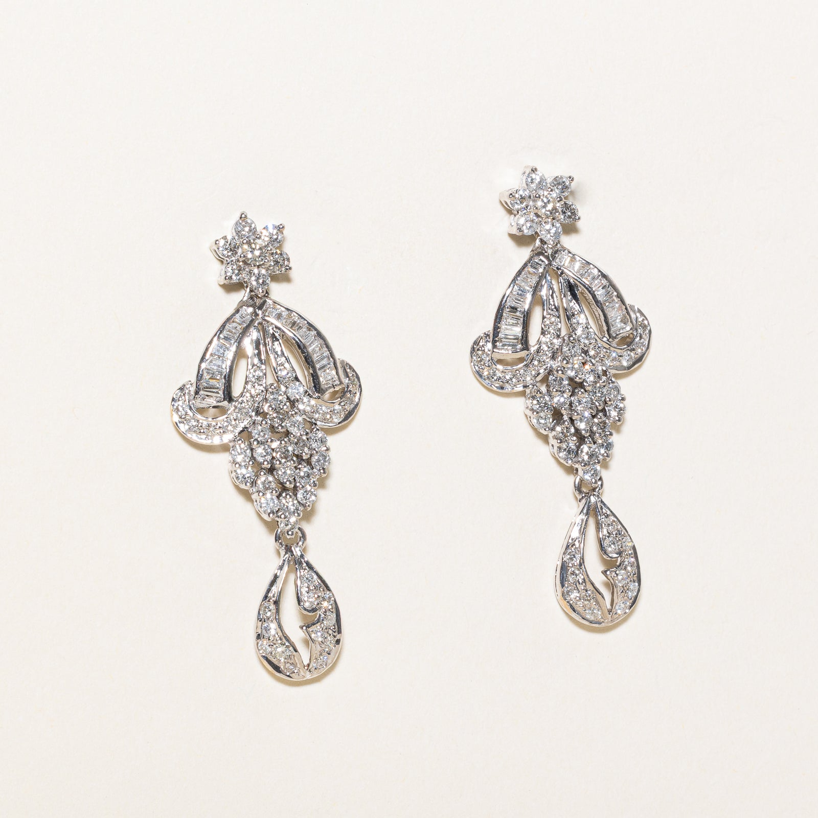 Diamond Ornate Drop Earrings | 1.92ctw