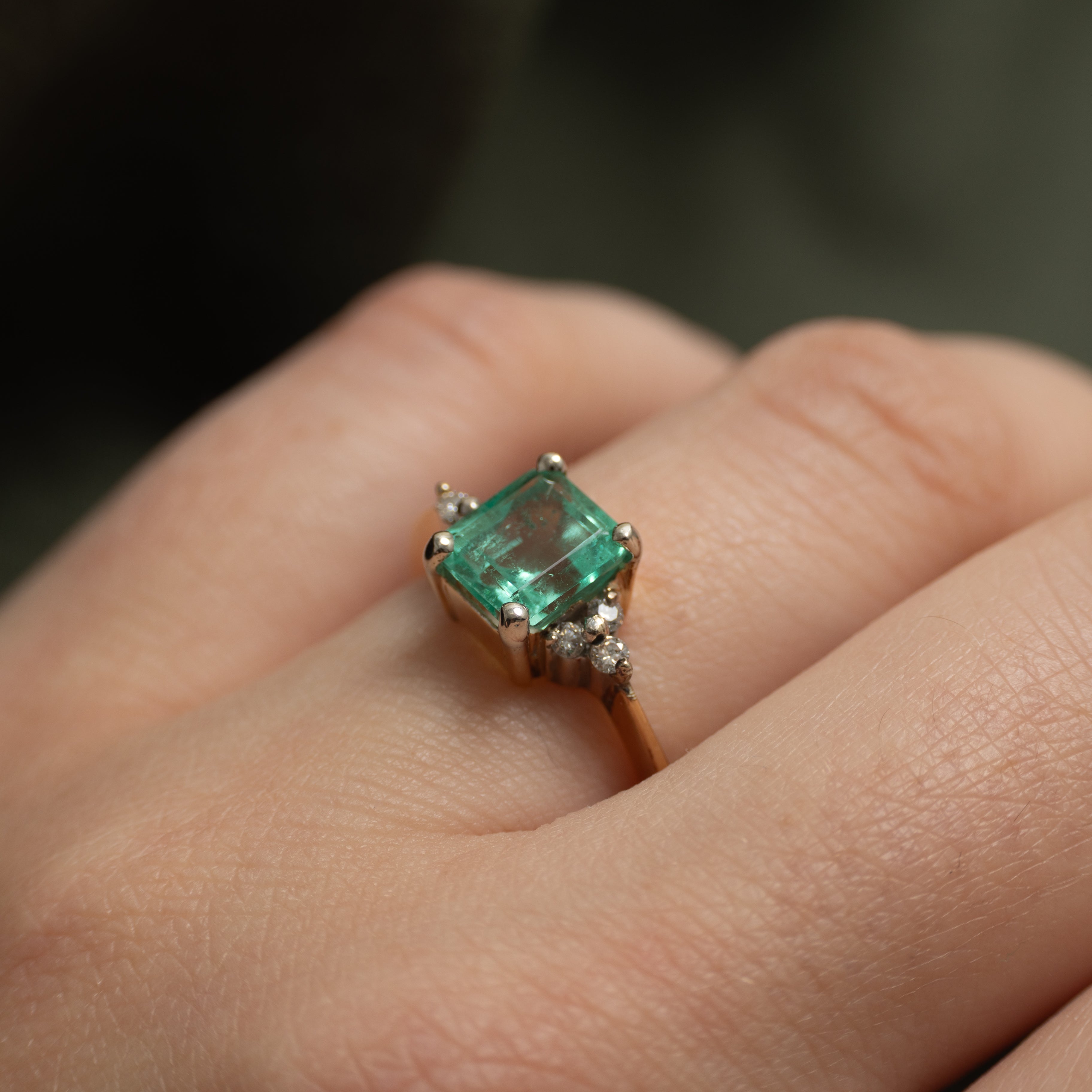 Emerald & Diamond Accented Ring | 1.75ct, 0.09ct | SZ 6