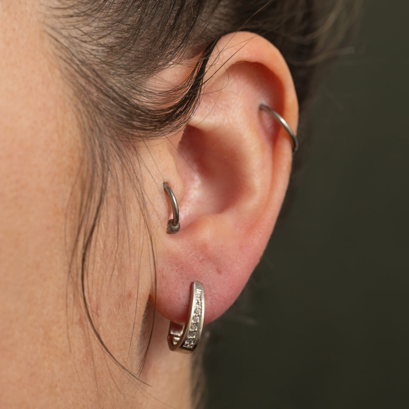 Diamond Huggie Earrings