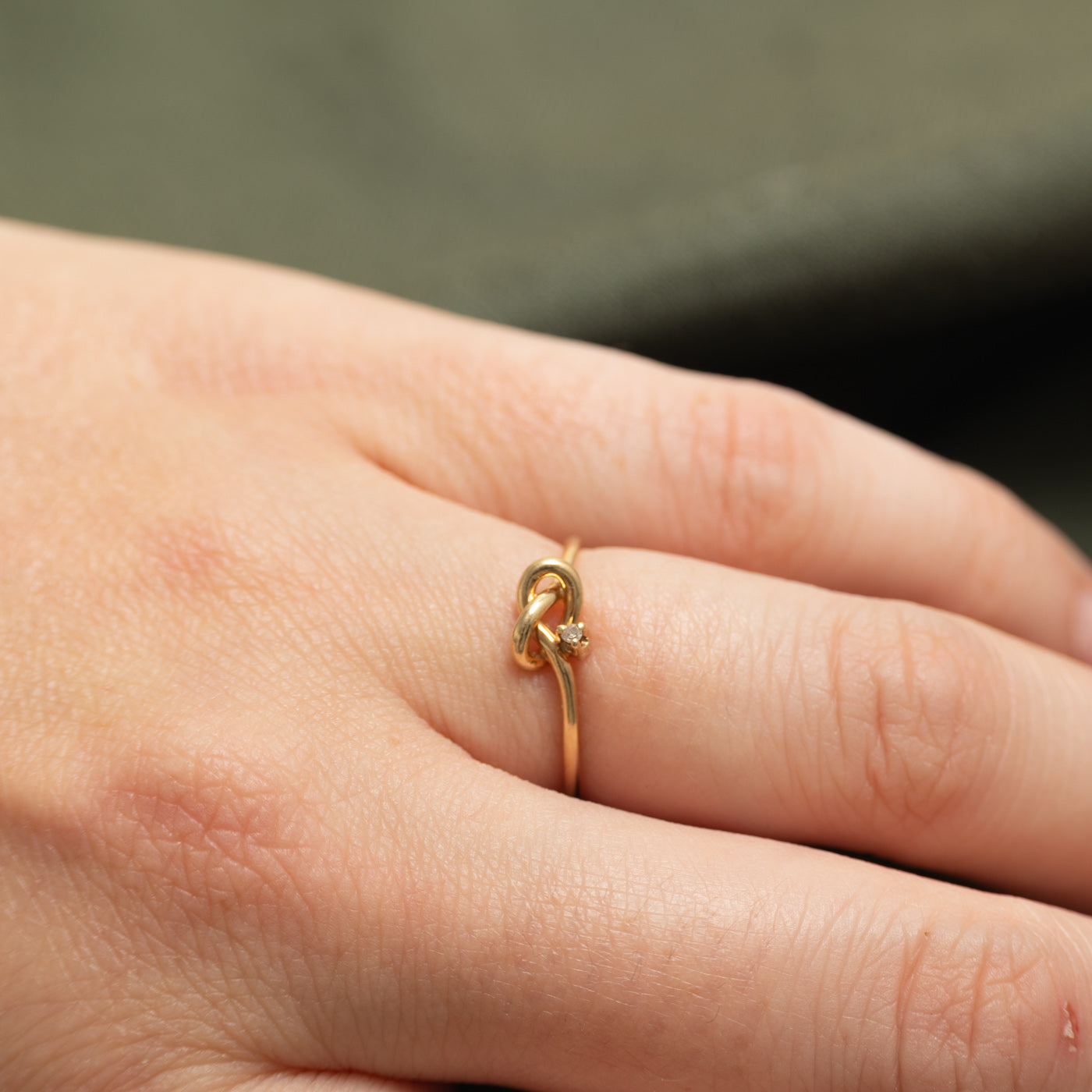 Diamond Pretzel Knot Ring | SZ 5
