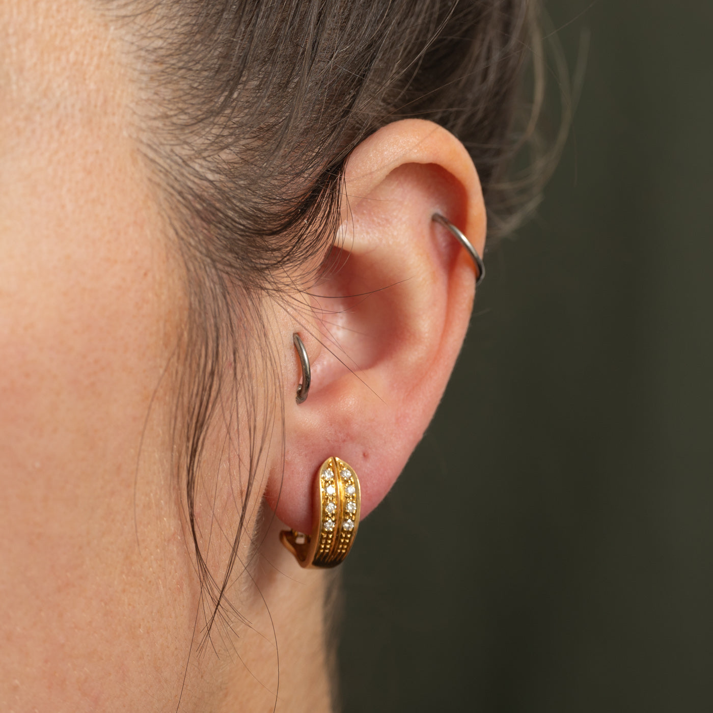 Diamond Column Clip On Earrings