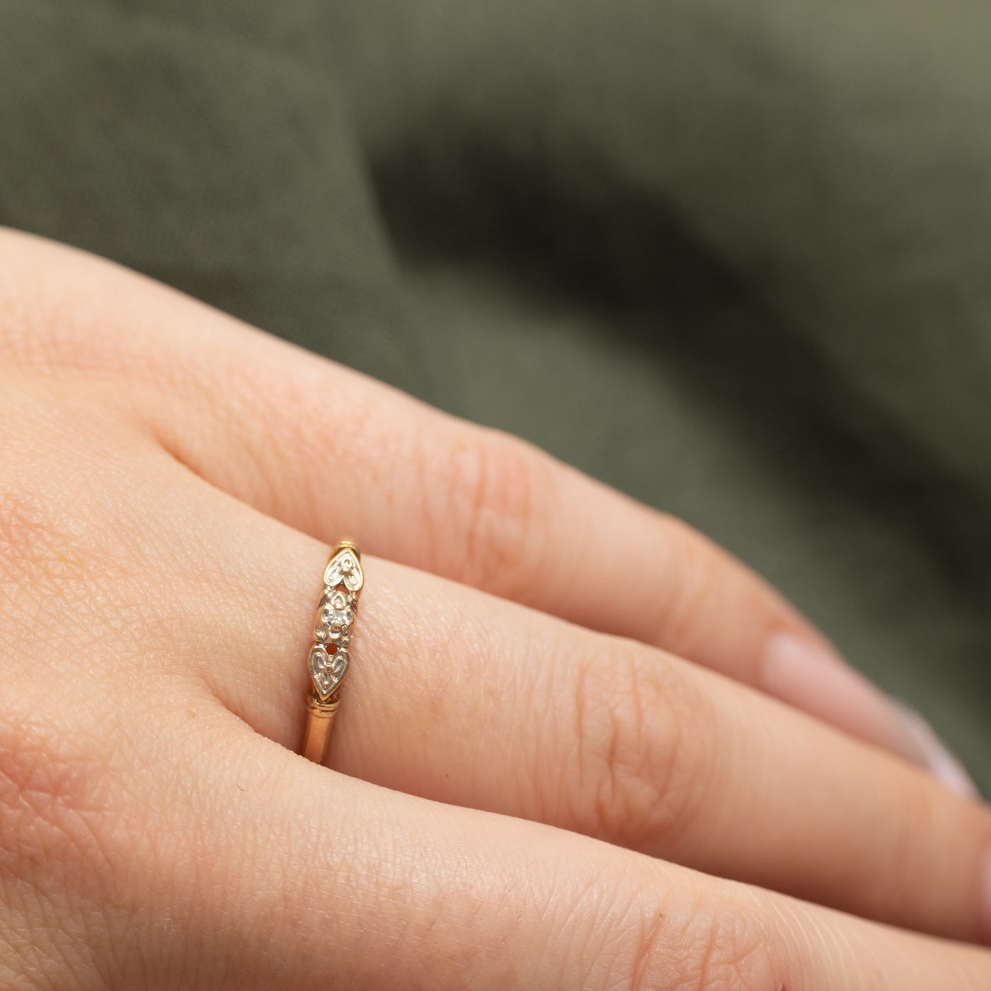 Diamond Heart Engraved Band | SZ 6
