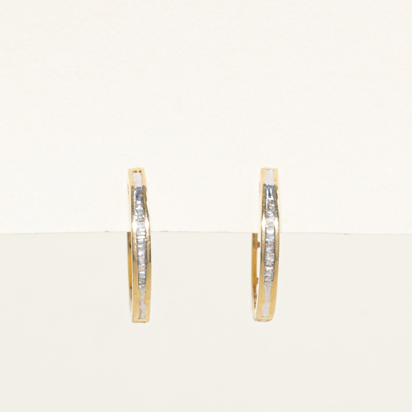 Channel Set Diamond Hoop Earrings