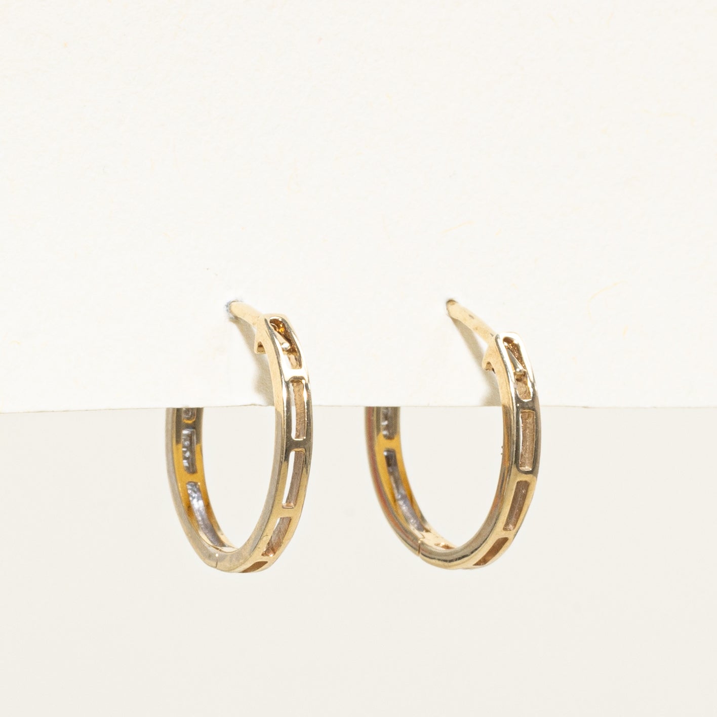 Channel Set Diamond Hoop Earrings