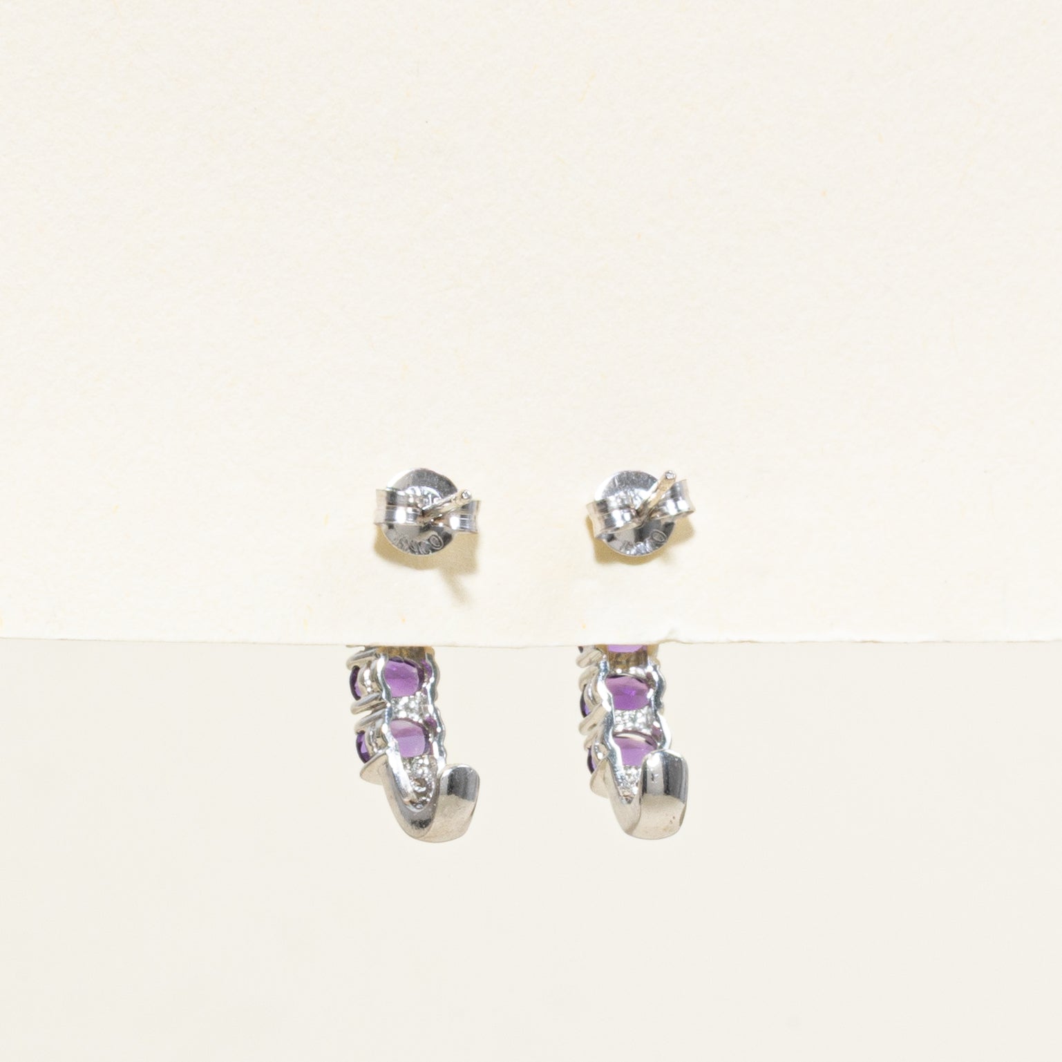Amethyst & Diamond Drop Earrings