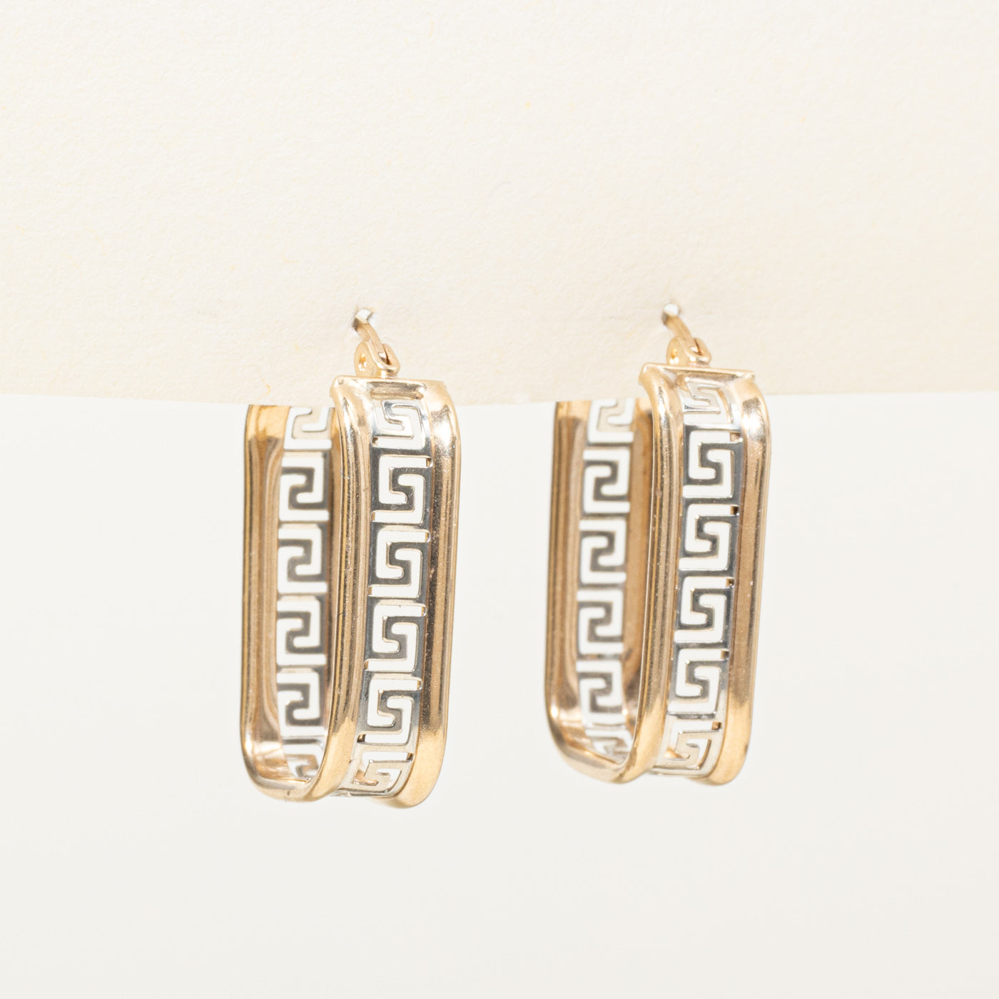 10k Yellow Gold Geometric Hoop Earrings