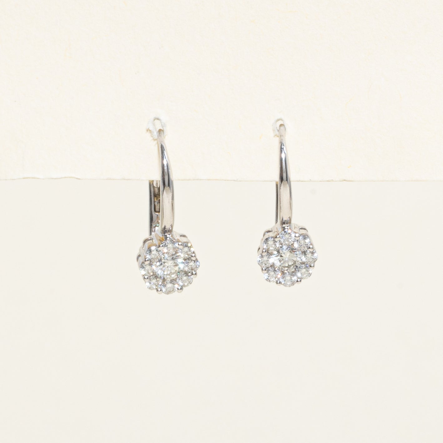 Diamond Cluster Drop Earrings