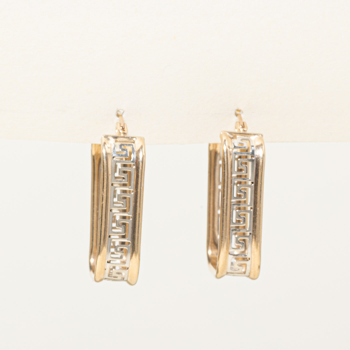 10k Yellow Gold Geometric Hoop Earrings