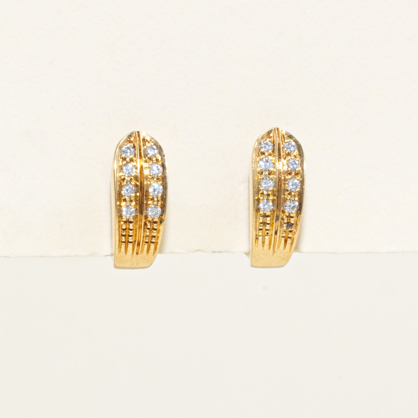 Diamond Column Clip On Earrings
