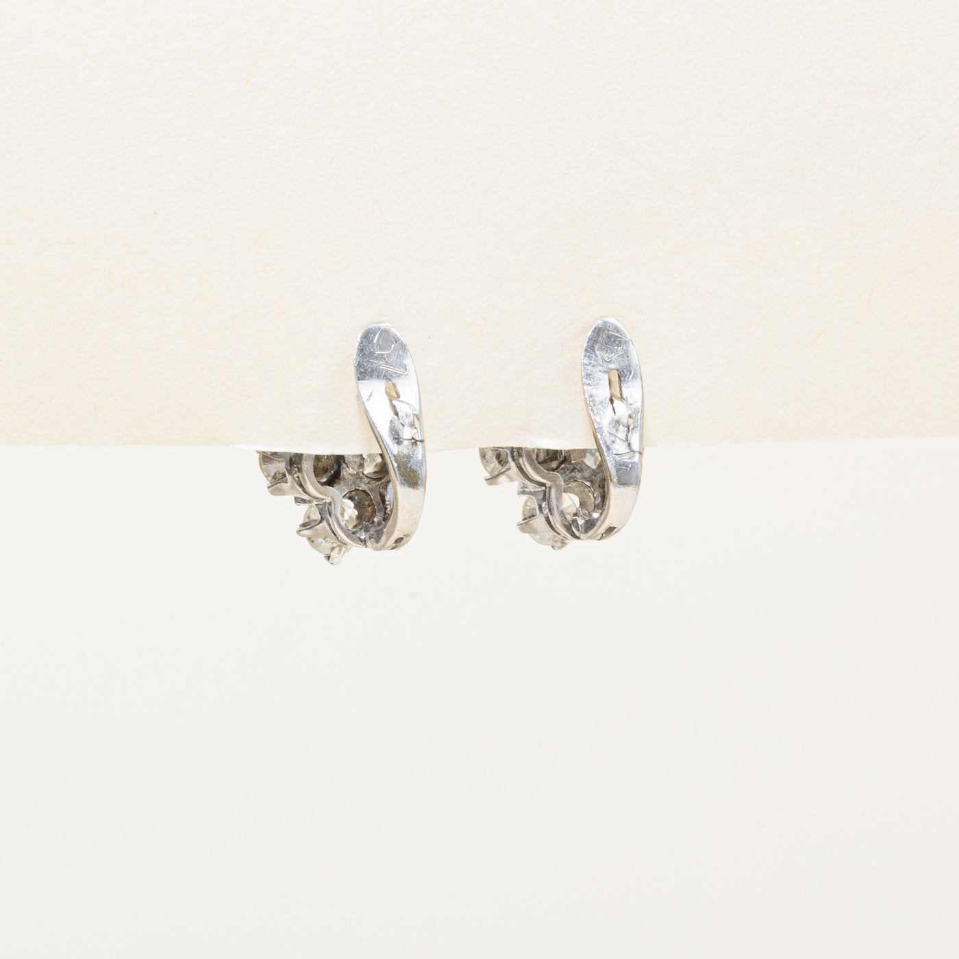 950 Platinum Diamond Cluster Leafy Stud Earrings | 0.68ctw