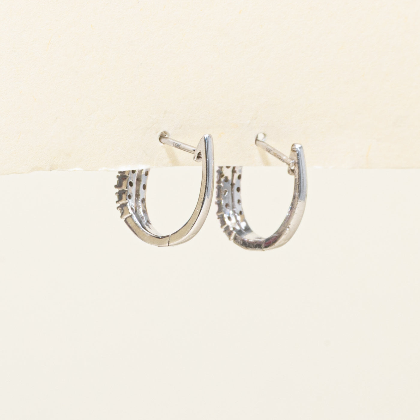 Double Row Diamond Hoop Earrings