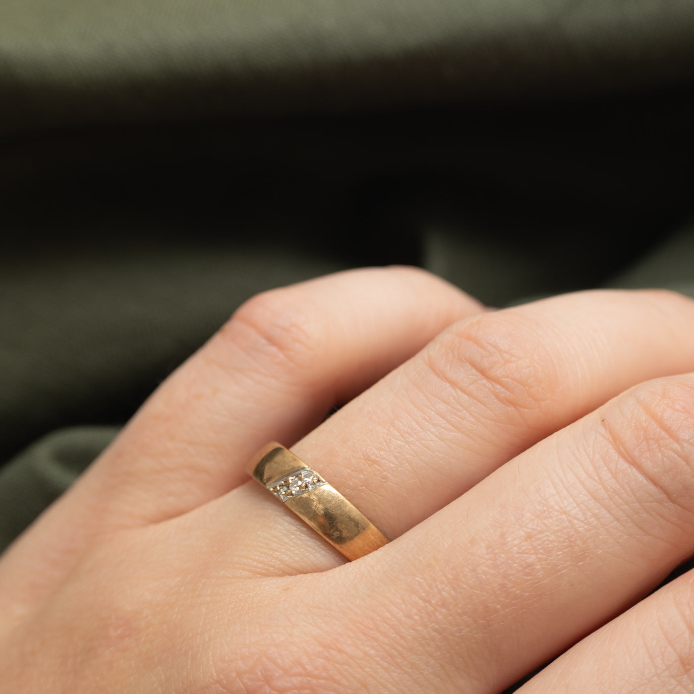Diagonal Three Stone Diamond Band | SZ 8.25