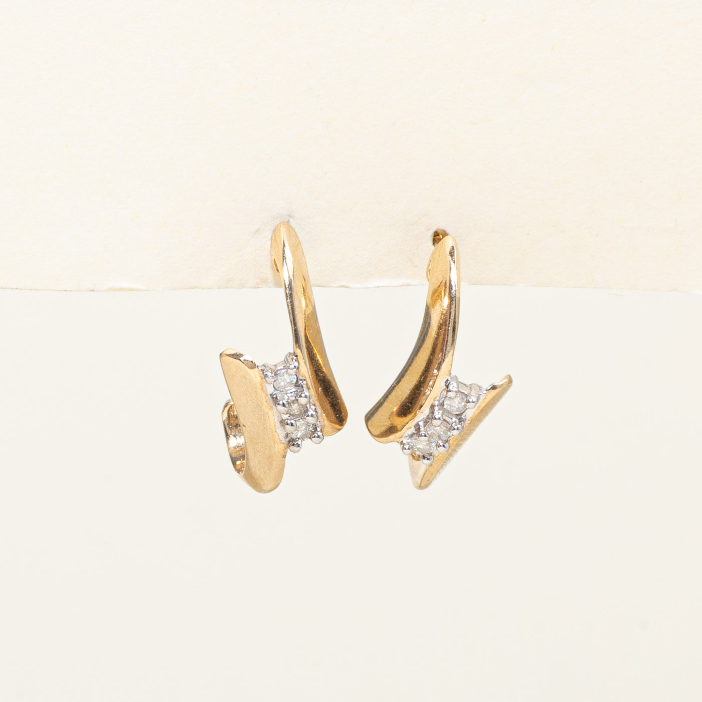 Diamond Cluster Half Hoop Earrings