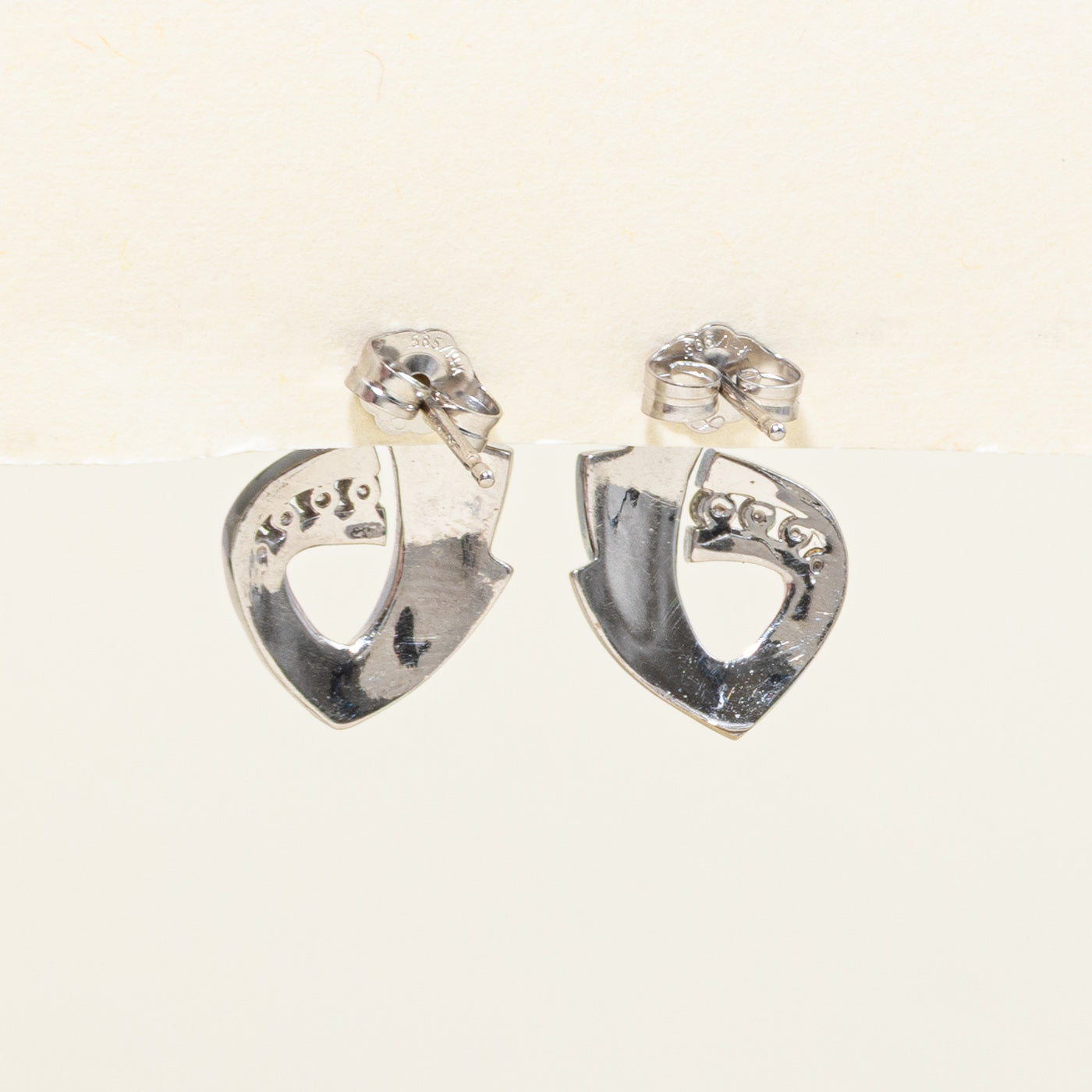 Channel Set Diamond Loop Stud Earrings