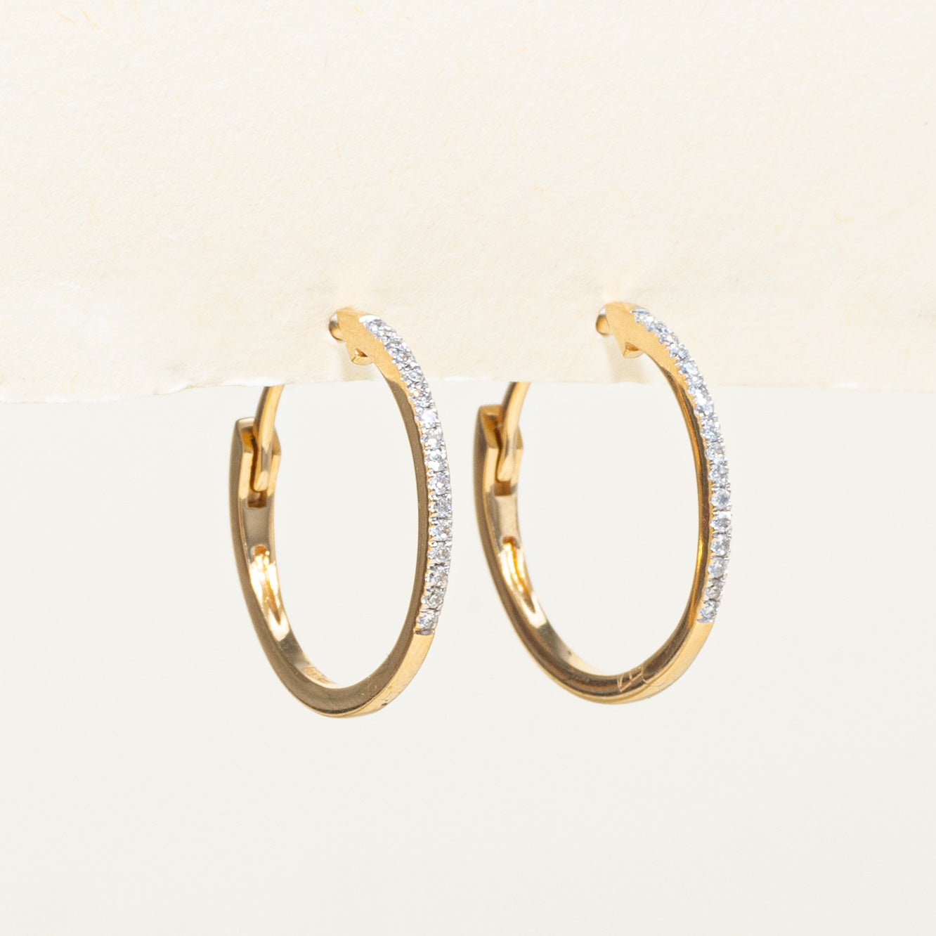 Pave Set Diamond Hoop Earrings