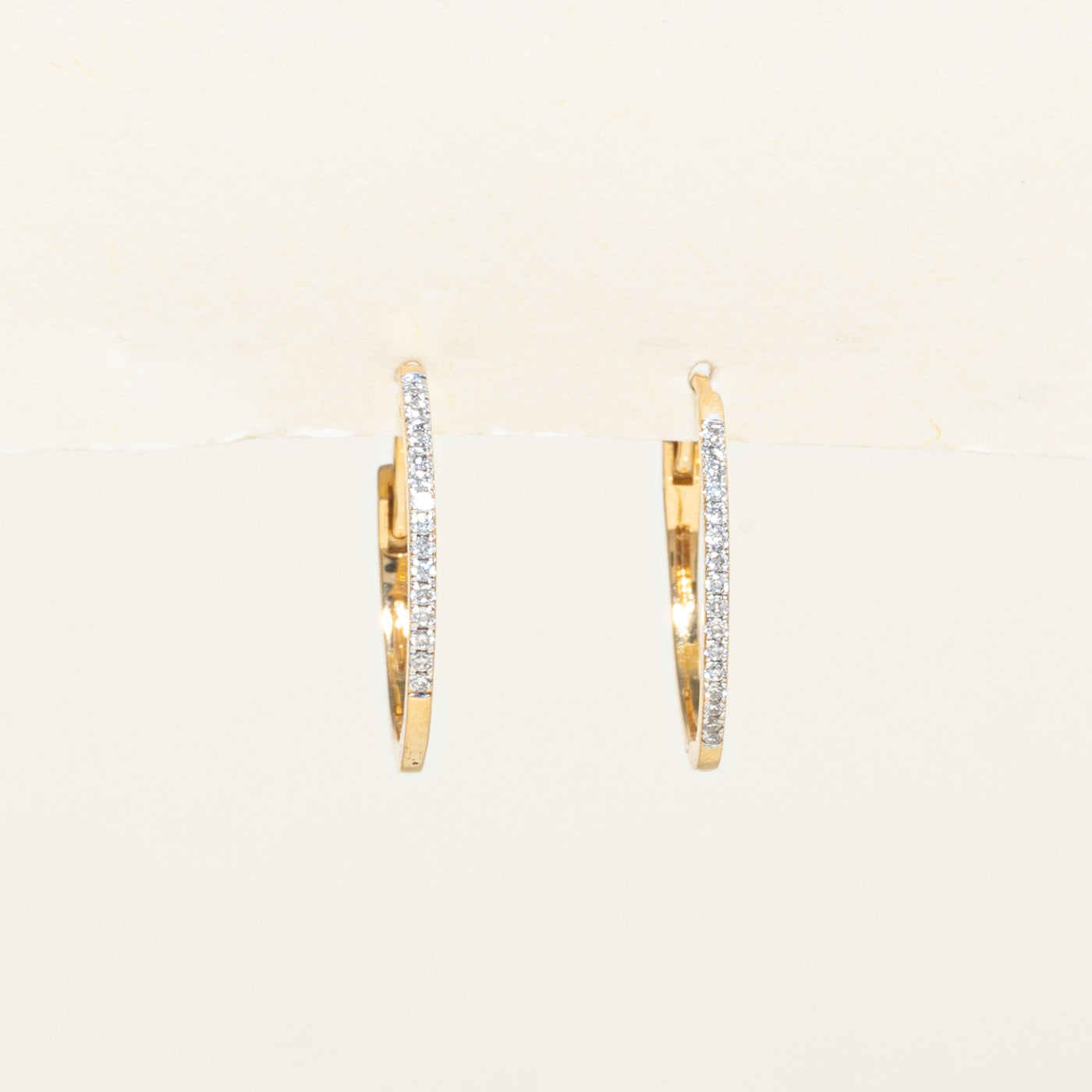 Pave Set Diamond Hoop Earrings