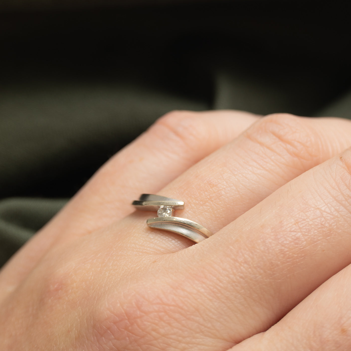 Single Stone Diamond Bypass Ring | SZ 9