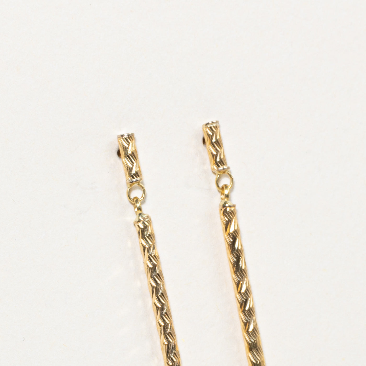 18k Yellow Gold Textured Drop Earrings