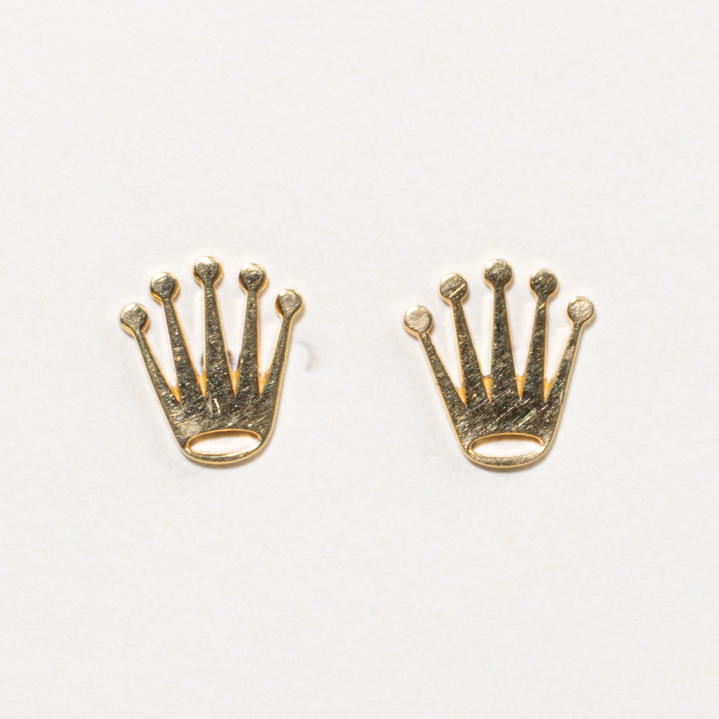 18k Yellow Gold Crown Stud Earrings
