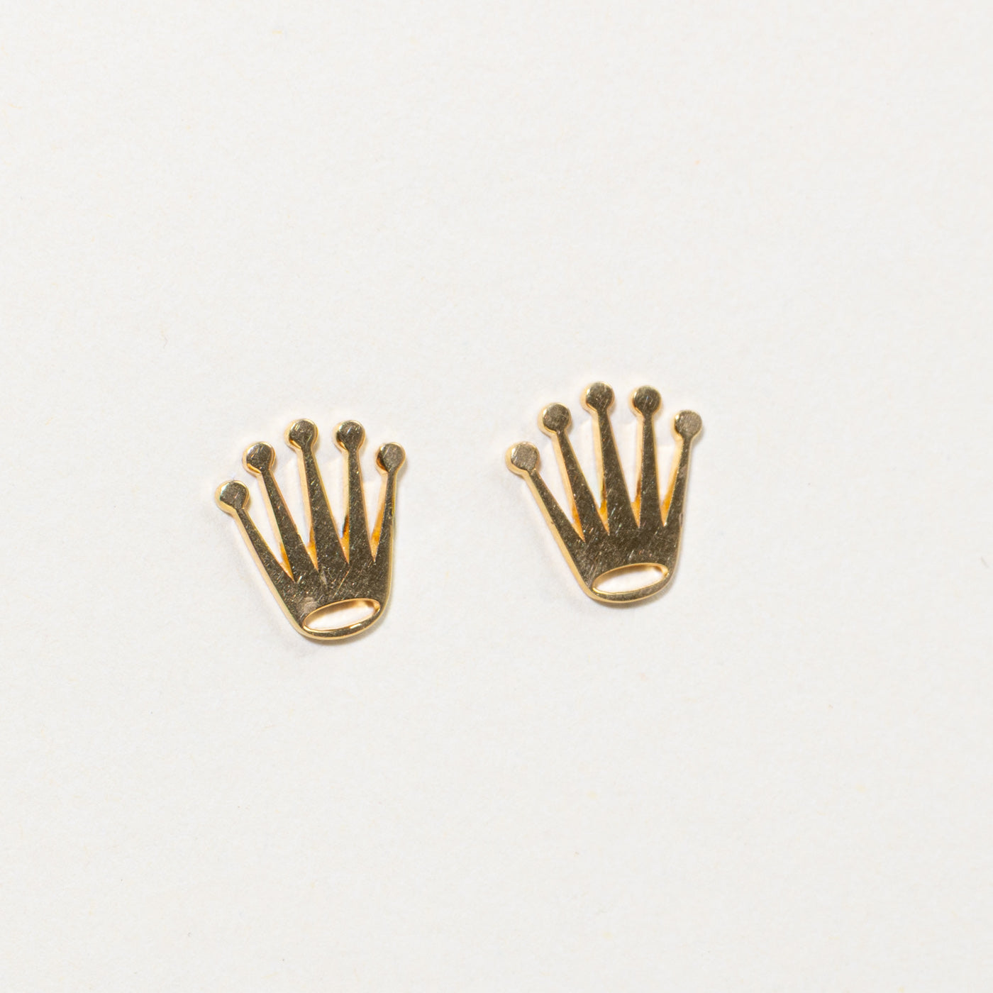 18k Yellow Gold Crown Stud Earrings