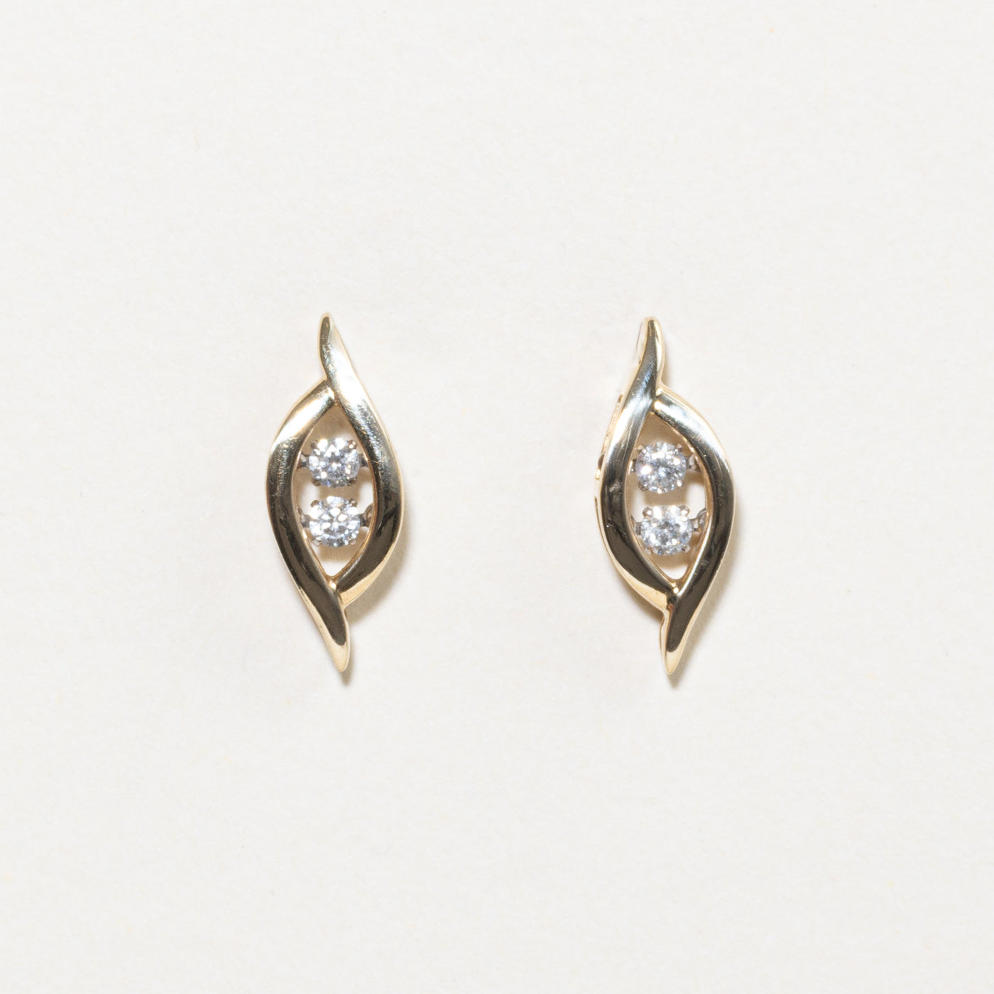 Diamond Marquise Shaped Stud Earrings