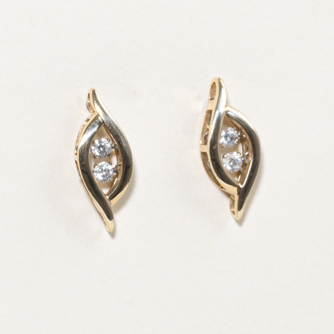 Diamond Marquise Shaped Stud Earrings