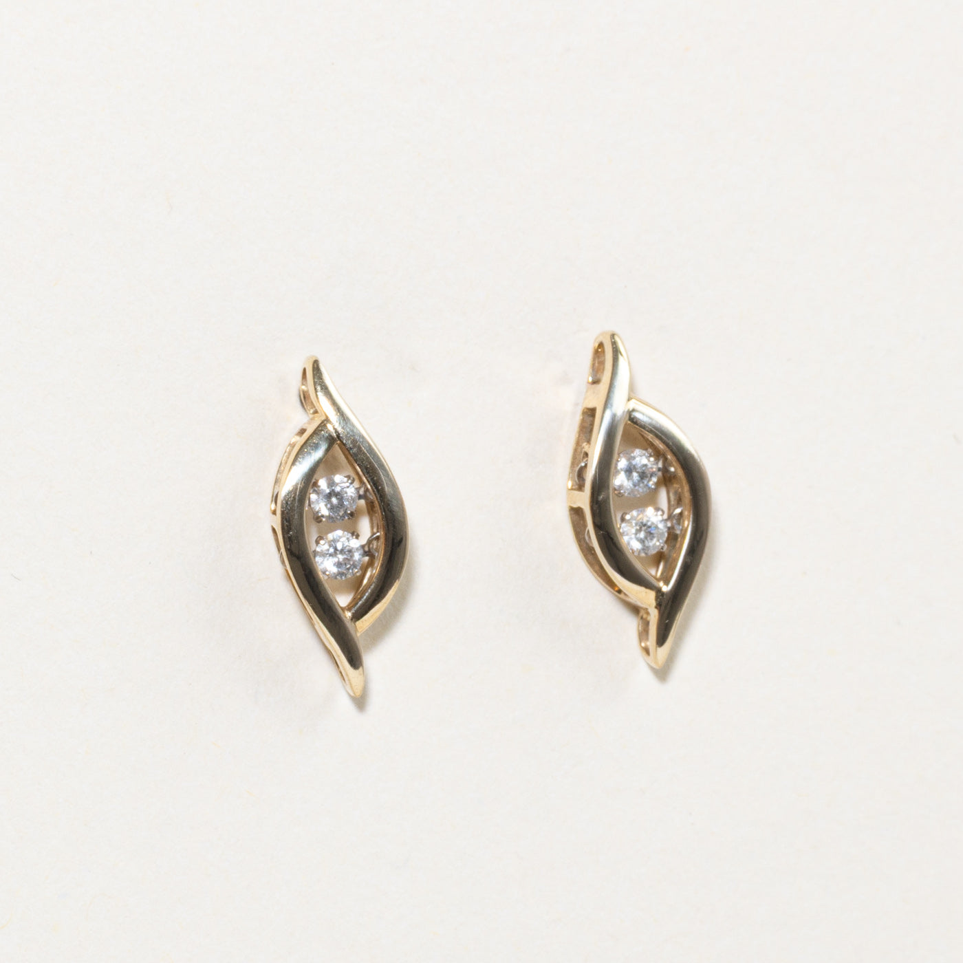 Diamond Marquise Shaped Stud Earrings