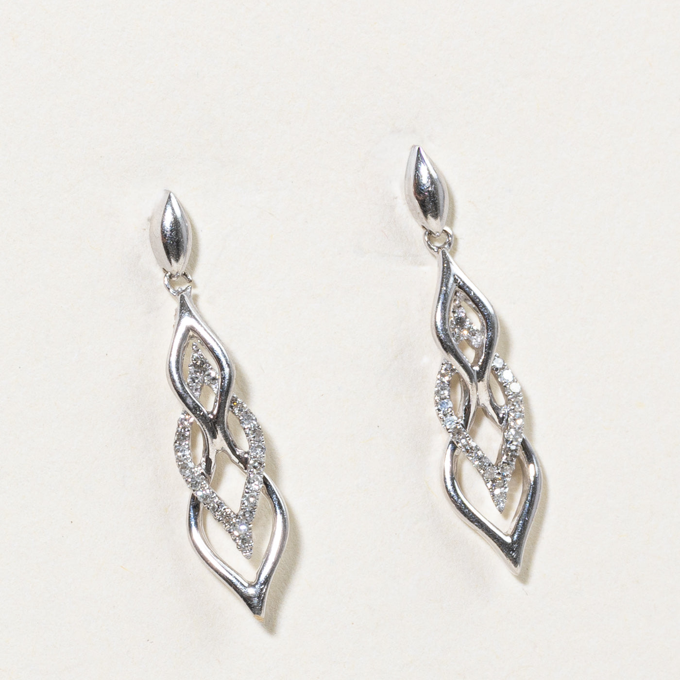 Pave Set Diamond Drop Earrings