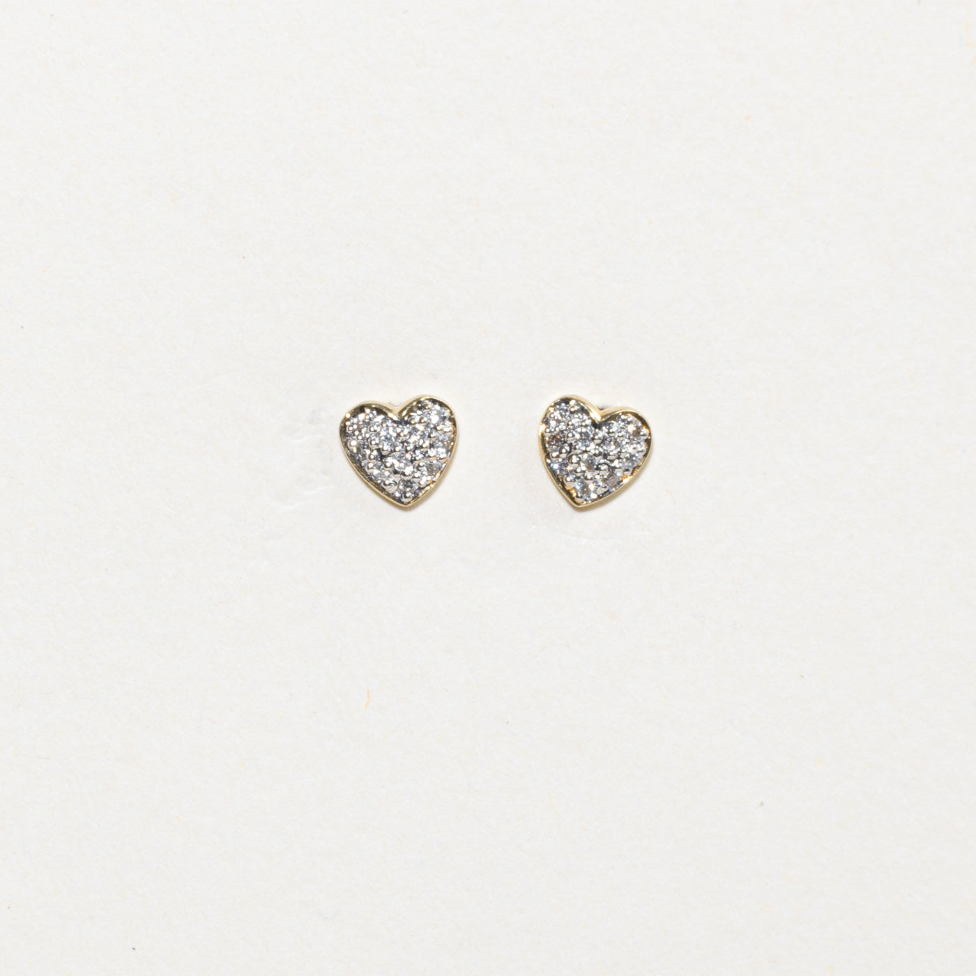 Diamond Heart Cluster Stud Earrings