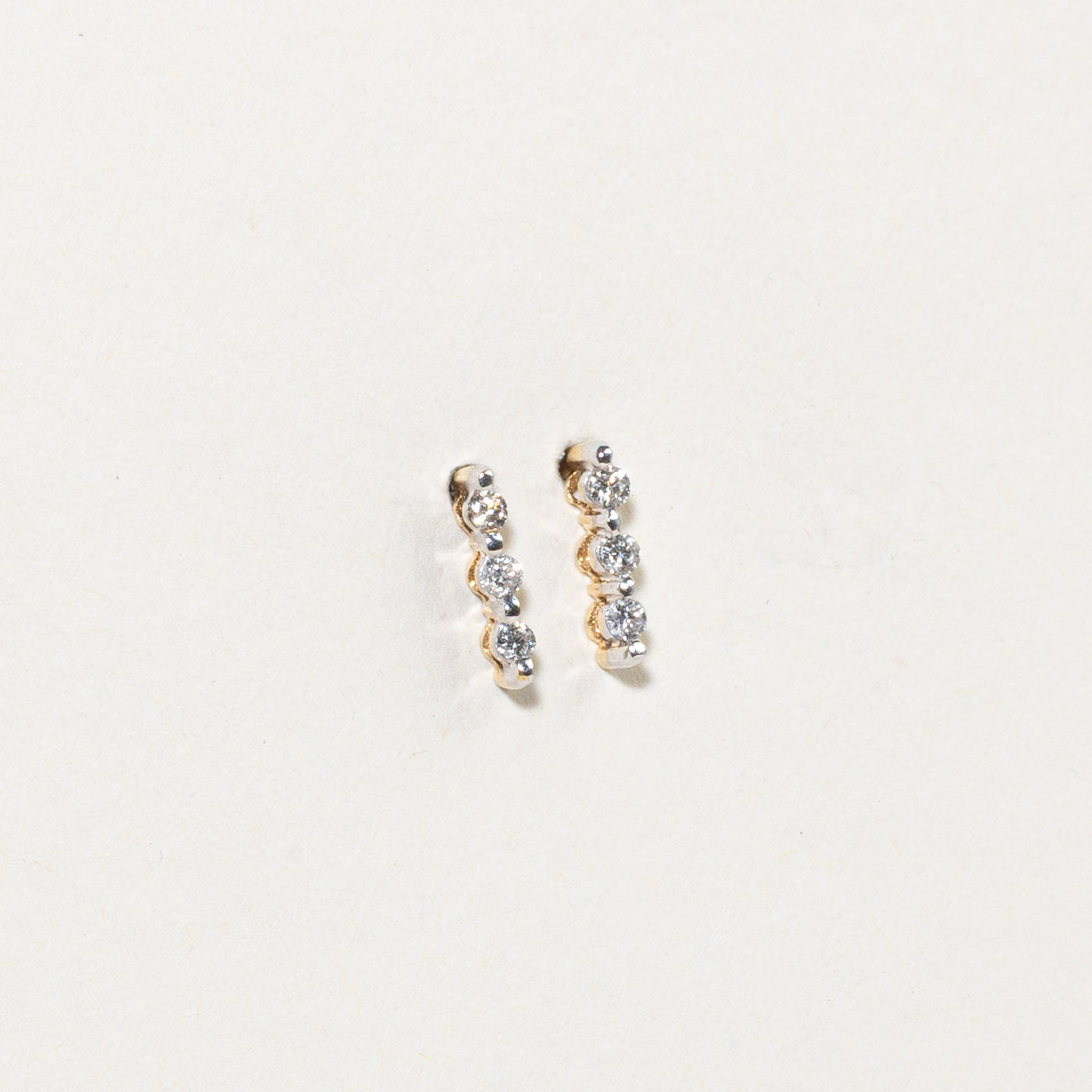 Diamond Column Stud Earrings