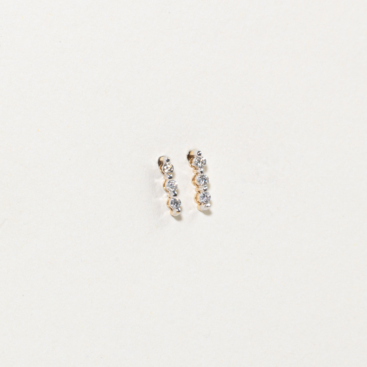Diamond Column Stud Earrings
